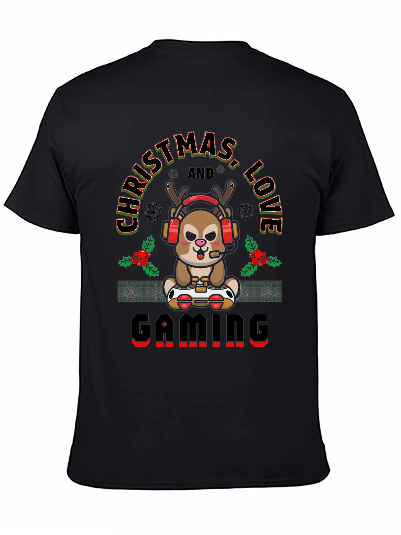 Christmas Love Gaming Deer T-Shirt