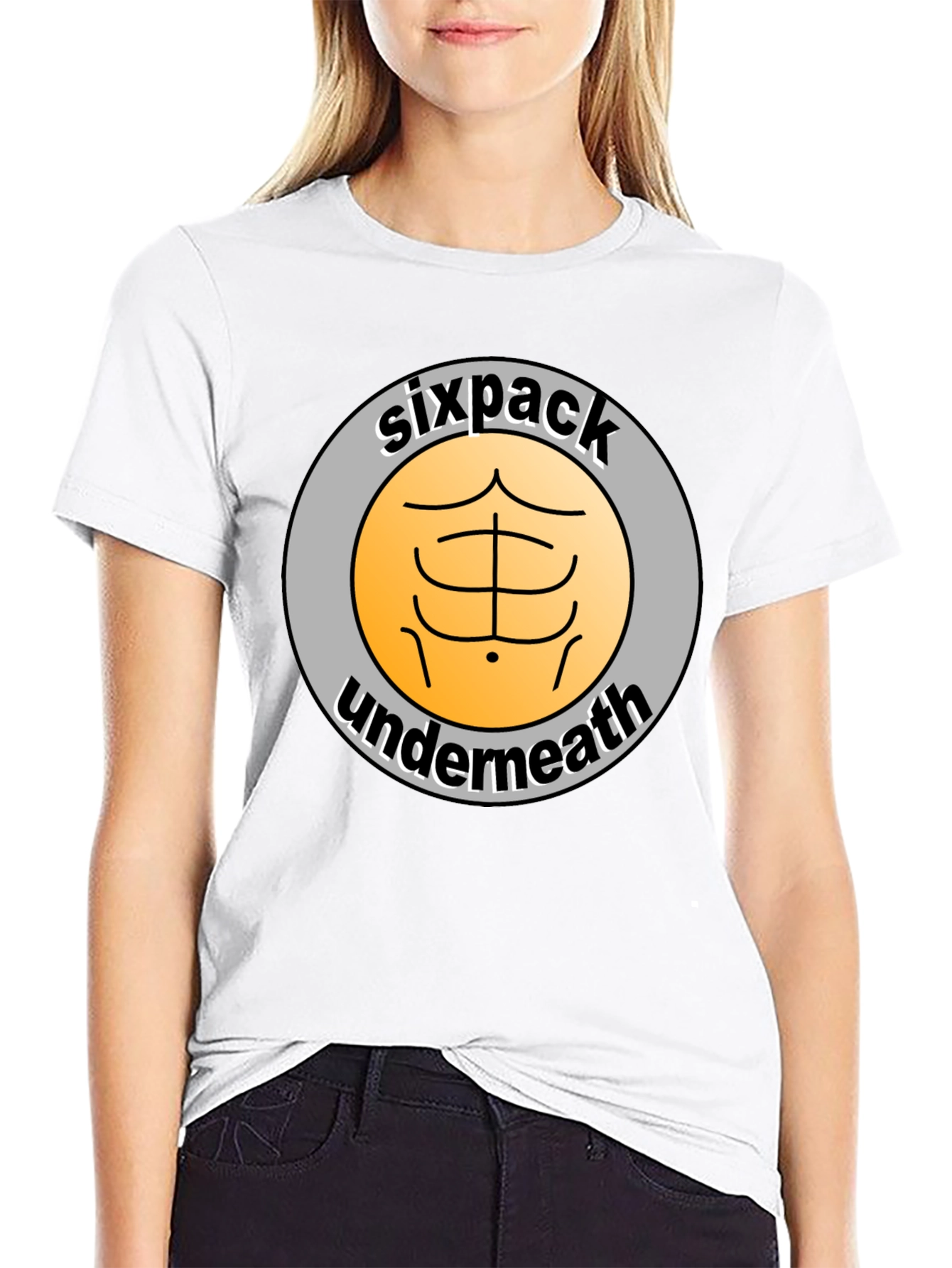 Sixpack Underneath Funny Graphic T-Shirt
