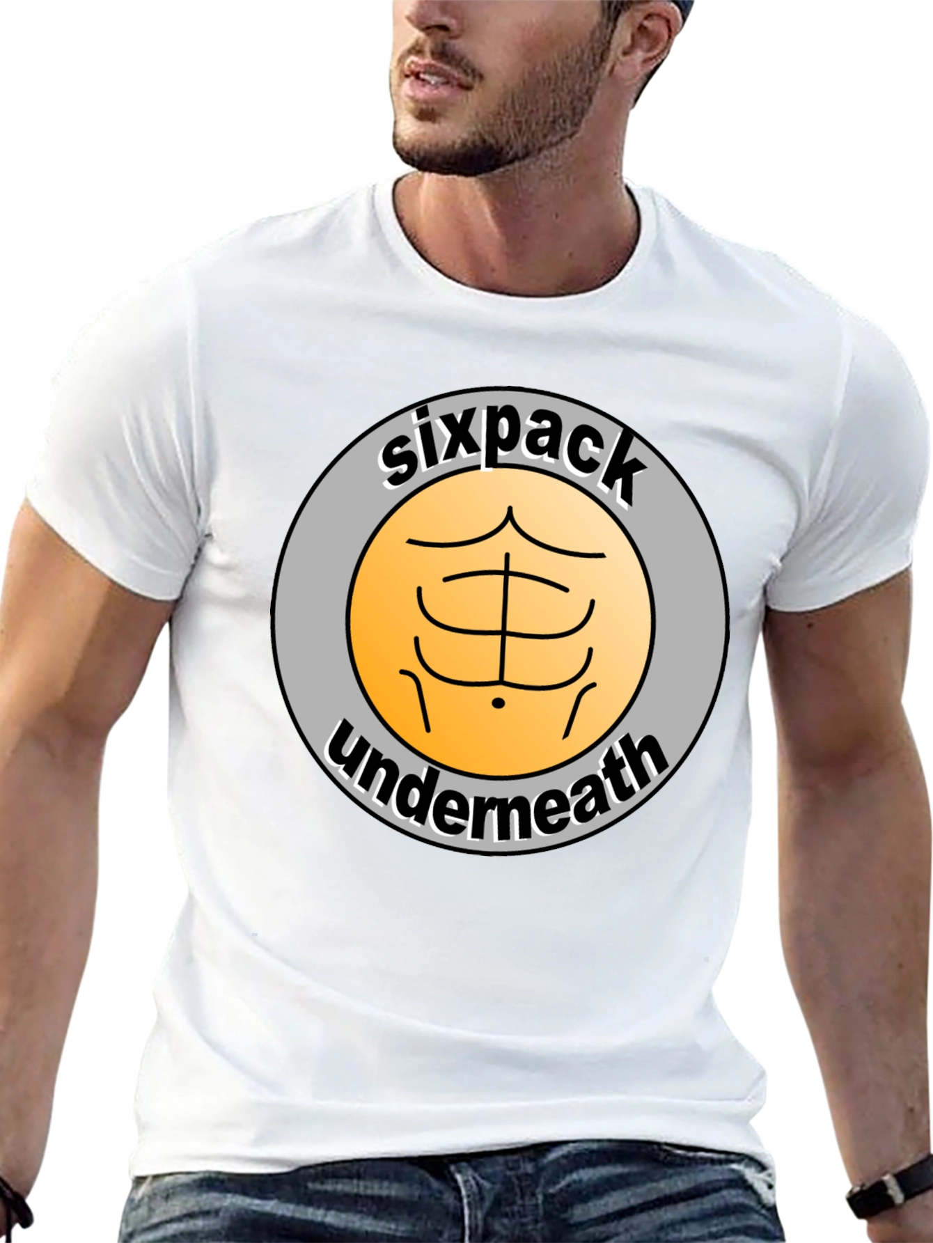 Sixpack Underneath Funny Graphic T-Shirt