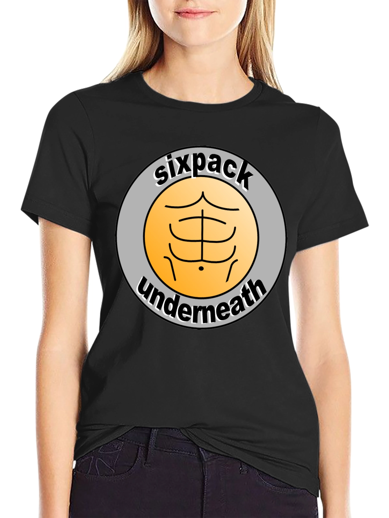 Sixpack Underneath Funny Graphic T-Shirt
