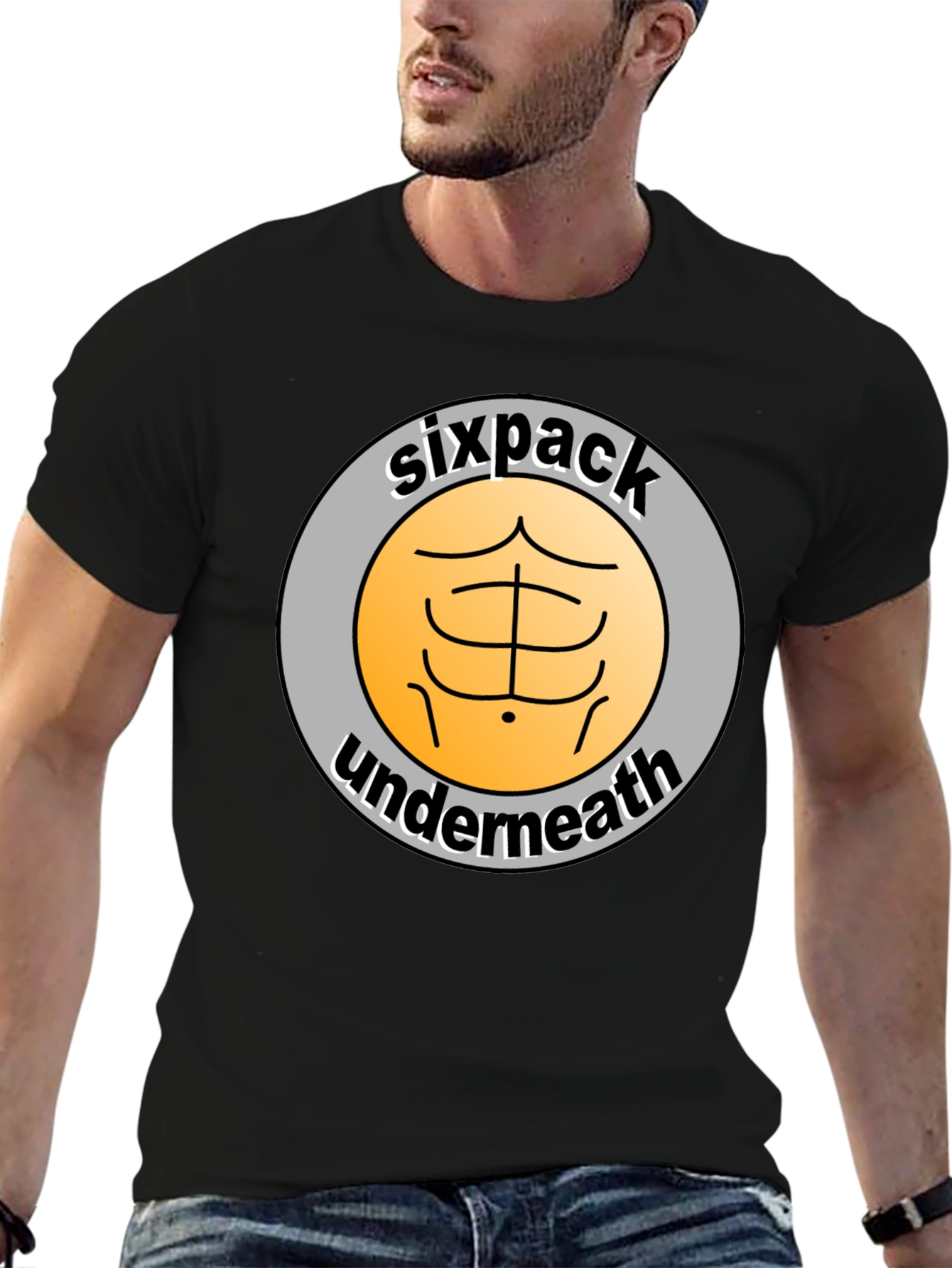 Sixpack Underneath Funny Graphic T-Shirt
