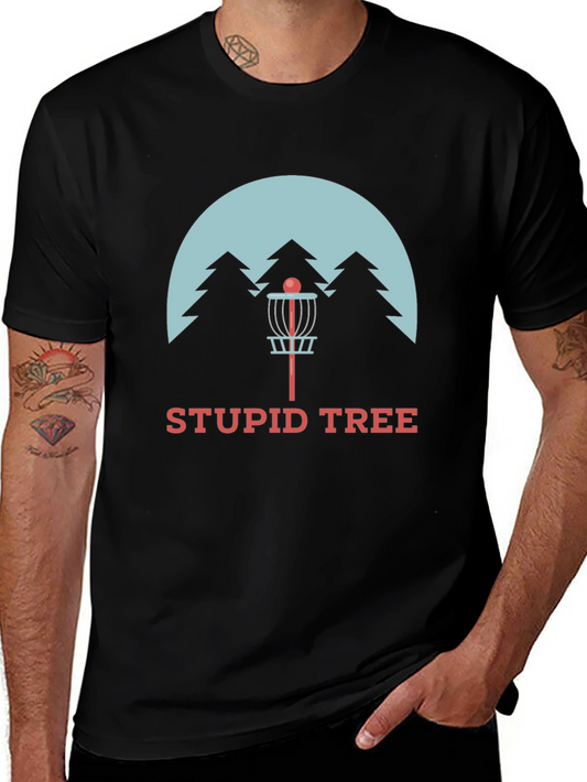 Stupid Tree Disc Golf T-Shirt - Black Cotton Tee