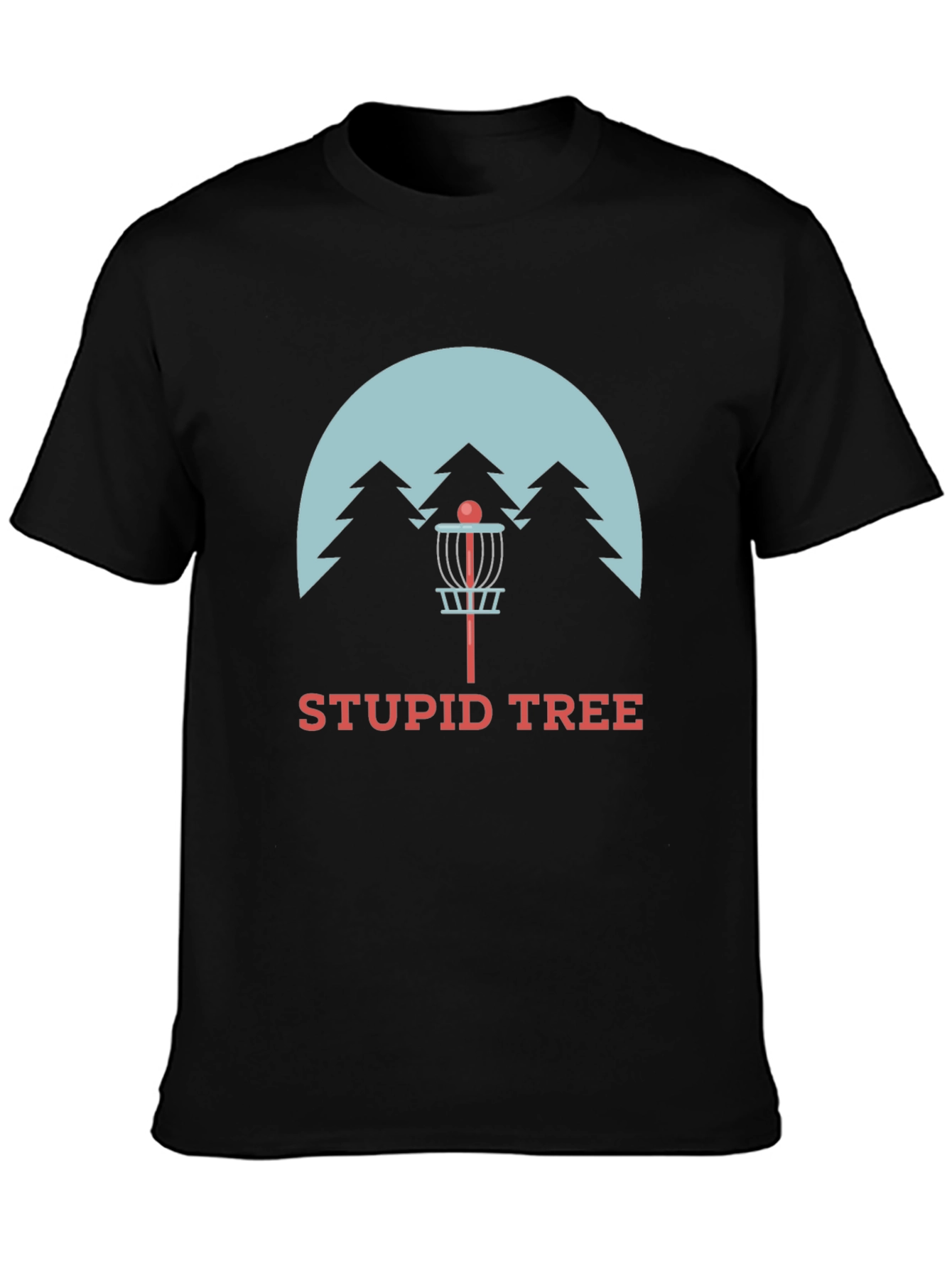 Stupid Tree Disc Golf T-Shirt - Black Cotton Tee