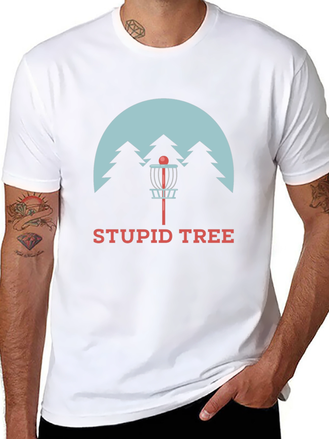 Stupid Tree Disc Golf T-Shirt - Black Cotton Tee
