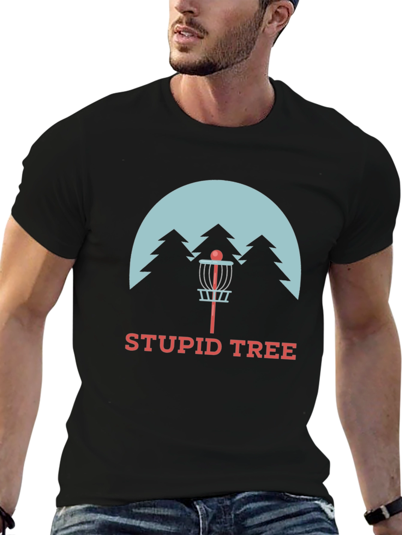 Stupid Tree Disc Golf T-Shirt - Black Cotton Tee