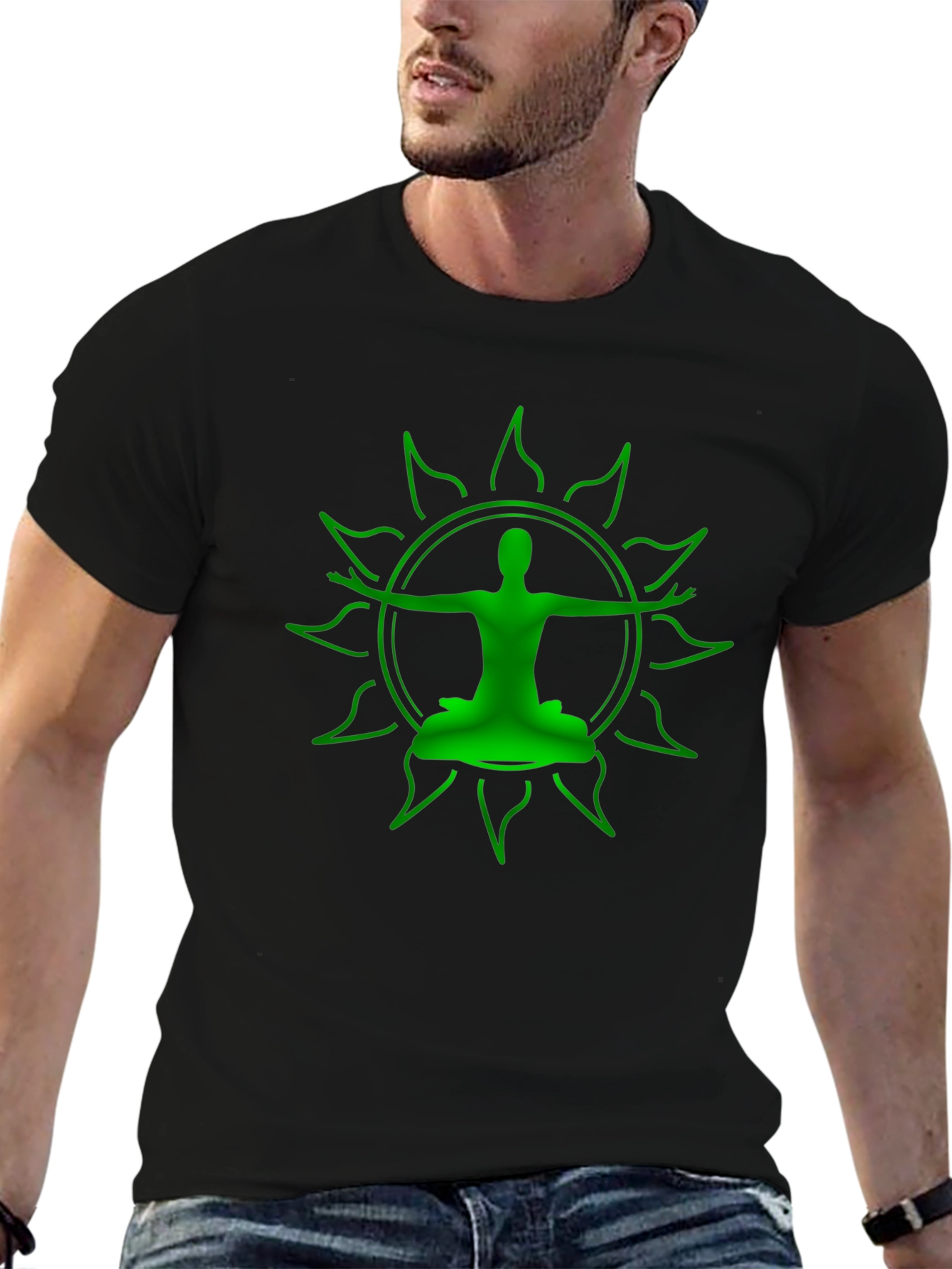 Green Yoga Silhouette Graphic Tee