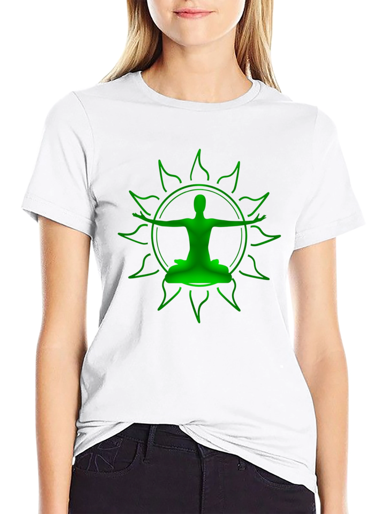 Green Yoga Silhouette Graphic Tee