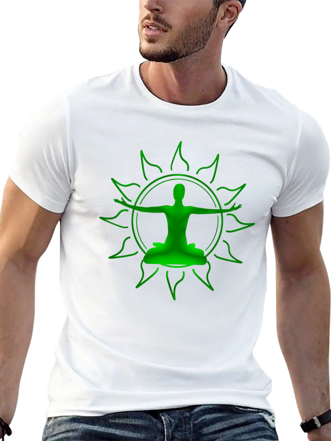 Green Yoga Silhouette Graphic Tee