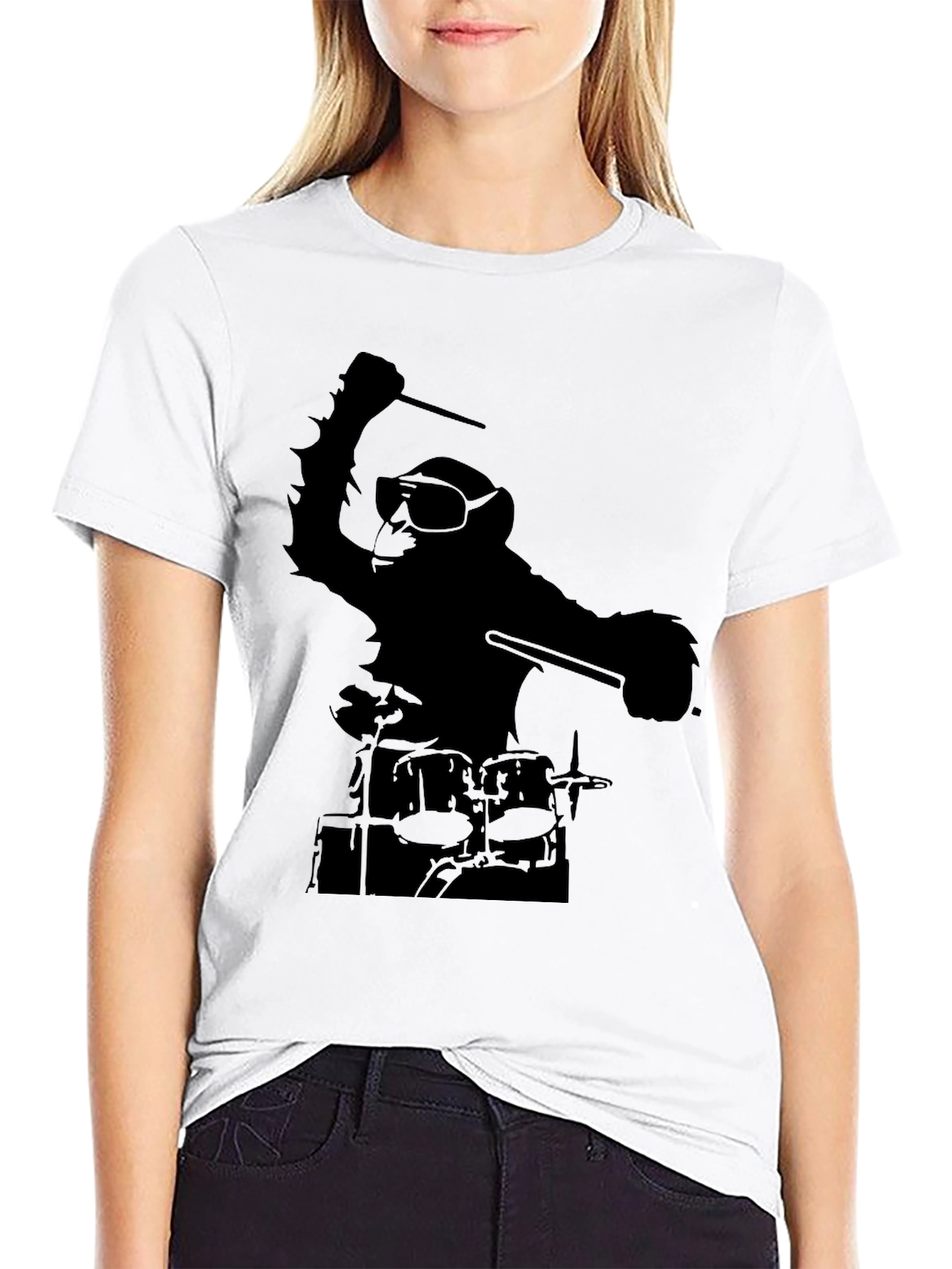 Monkey Drummer Graphic Tee