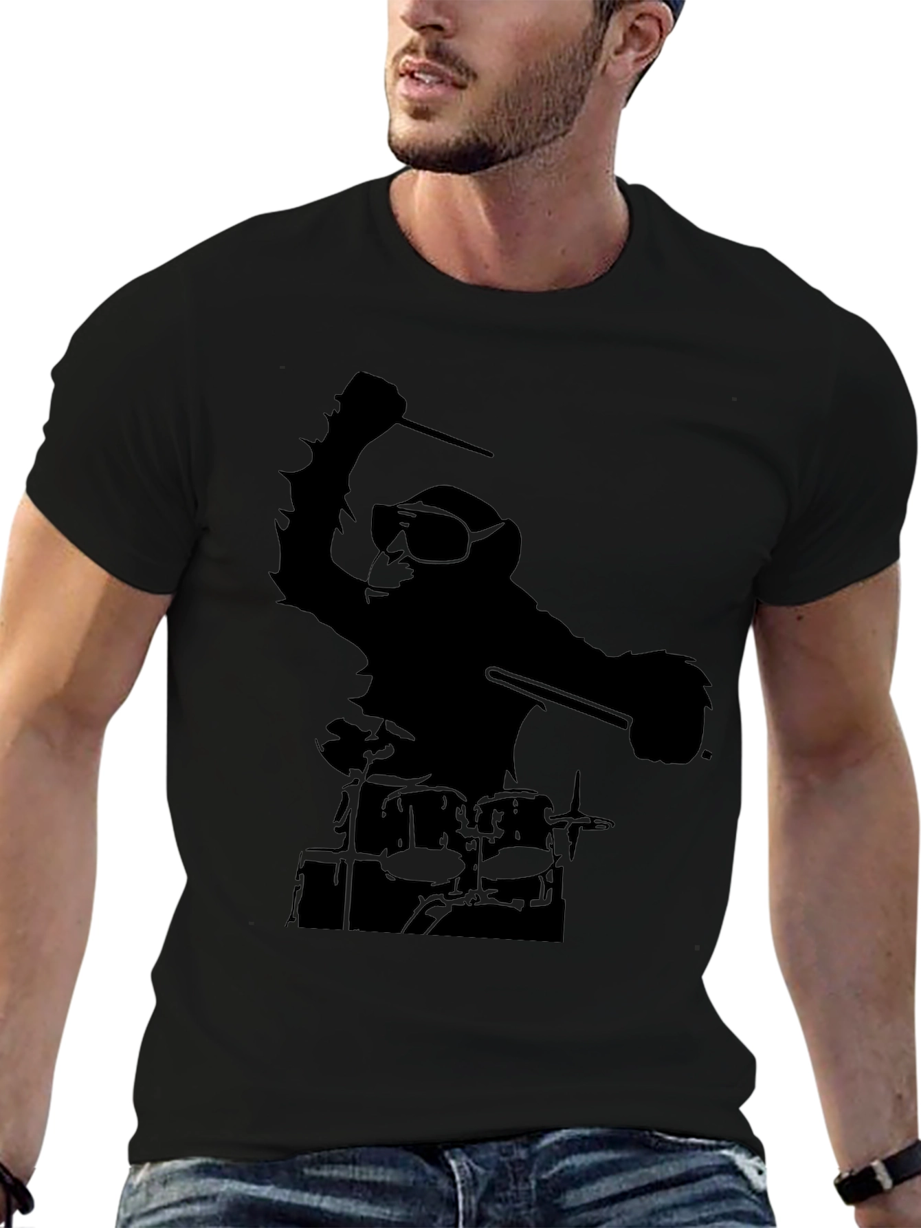 Monkey Drummer Graphic Tee
