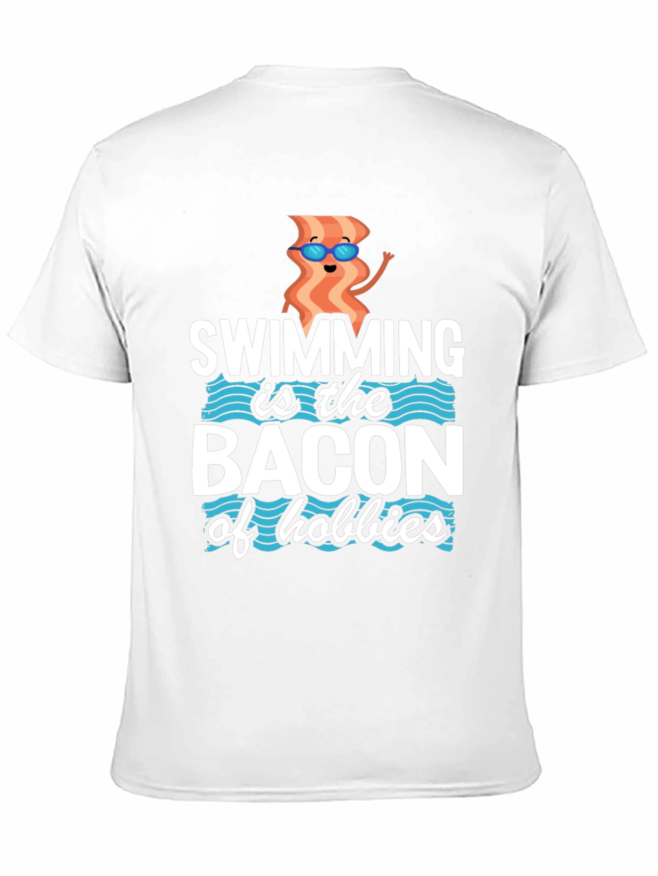 Swimming Bacon Hobbies Graphic Tee - Black