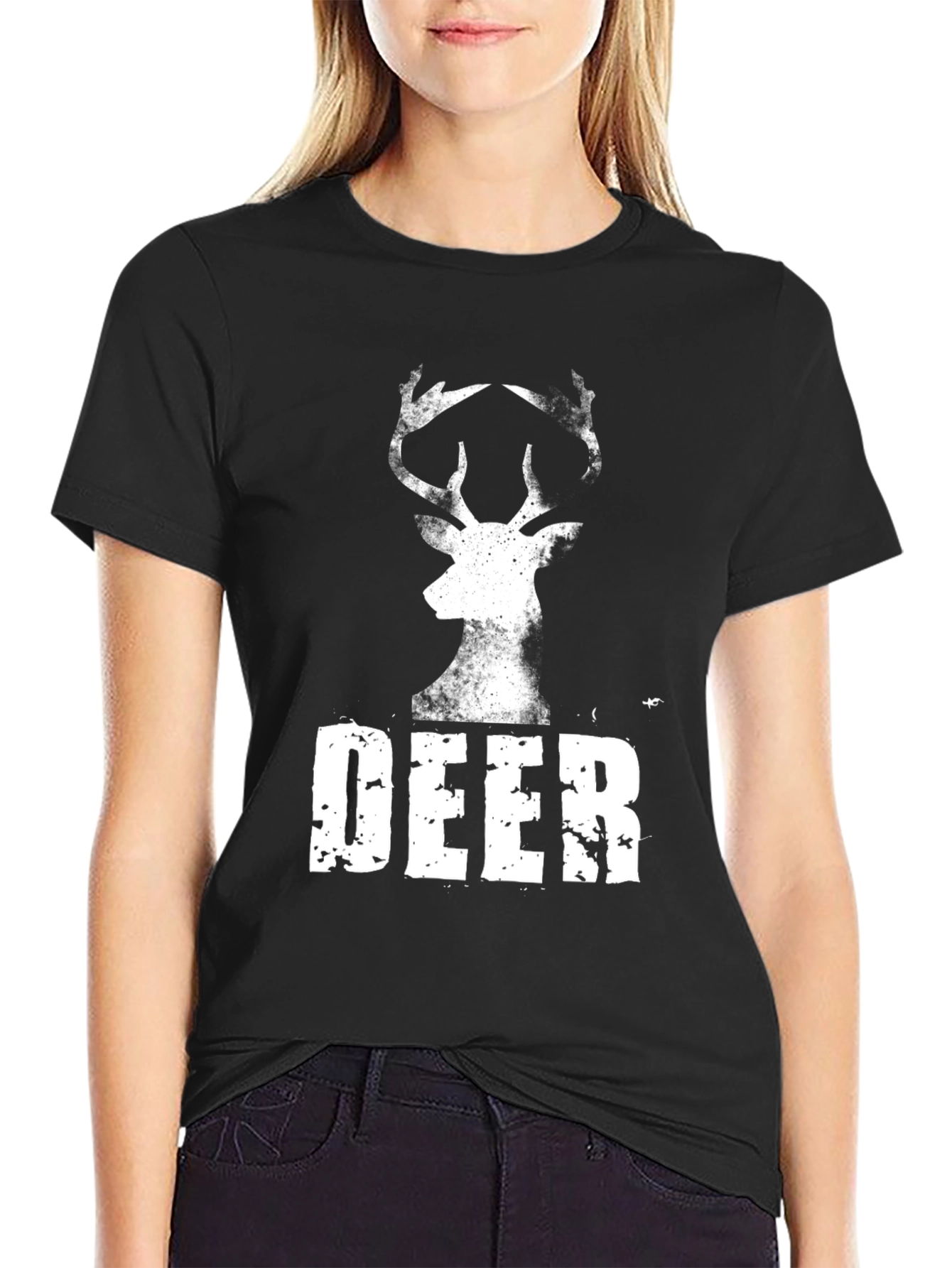 Deer Graphic Tee - Mens Black T-Shirt