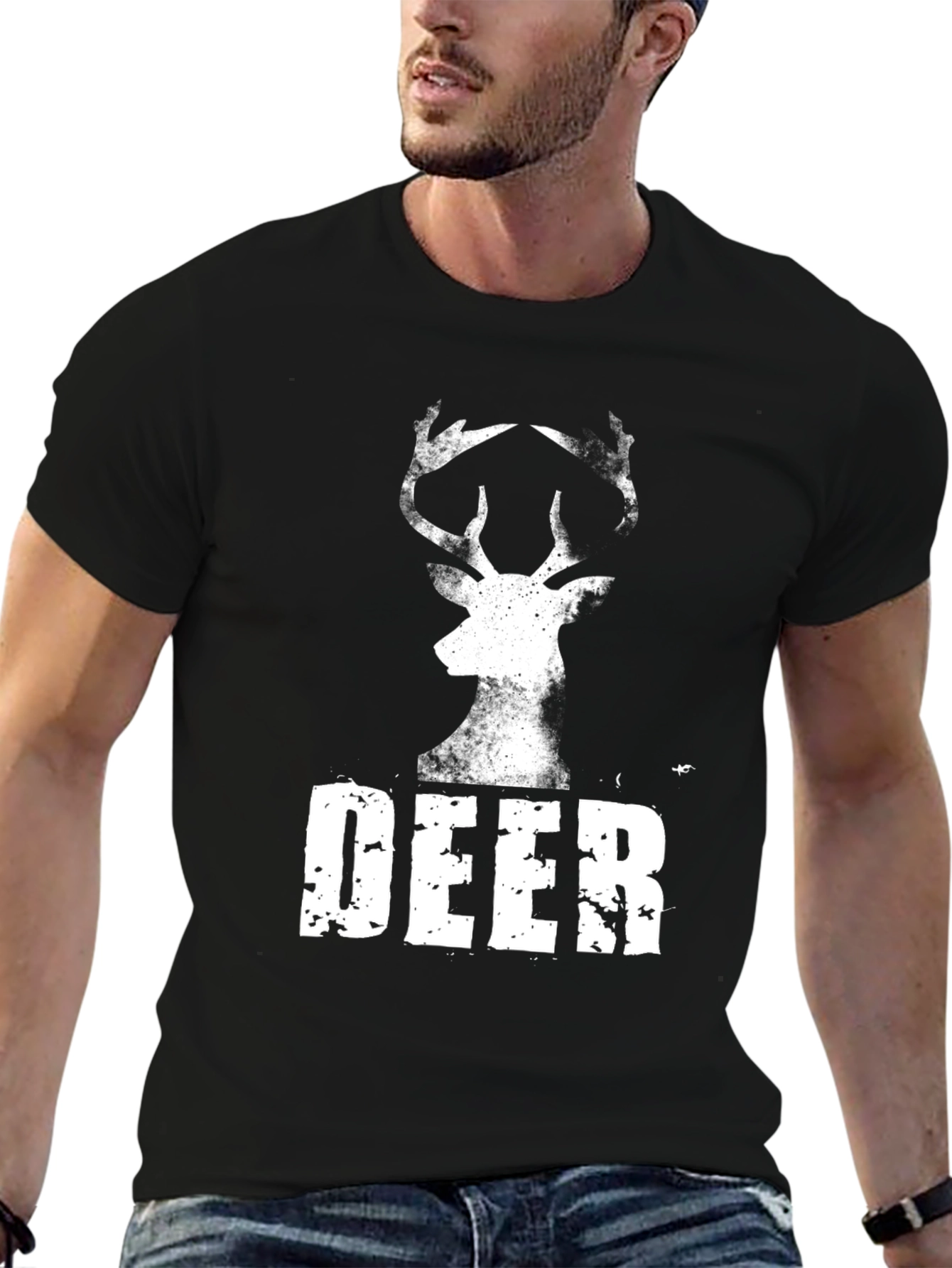 Deer Graphic Tee - Mens Black T-Shirt