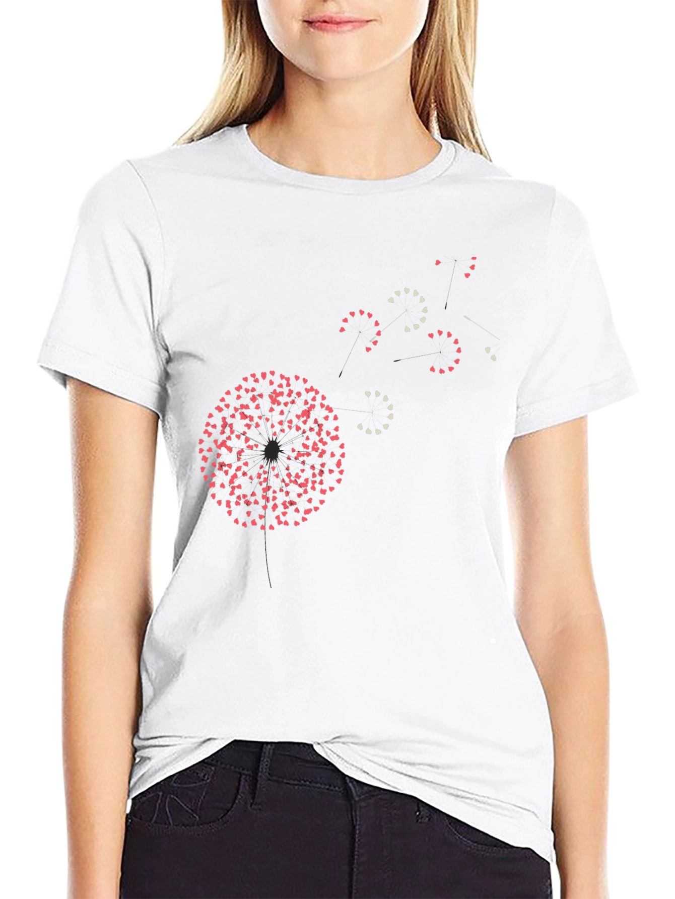 Heart Dandelion Black Graphic Tee