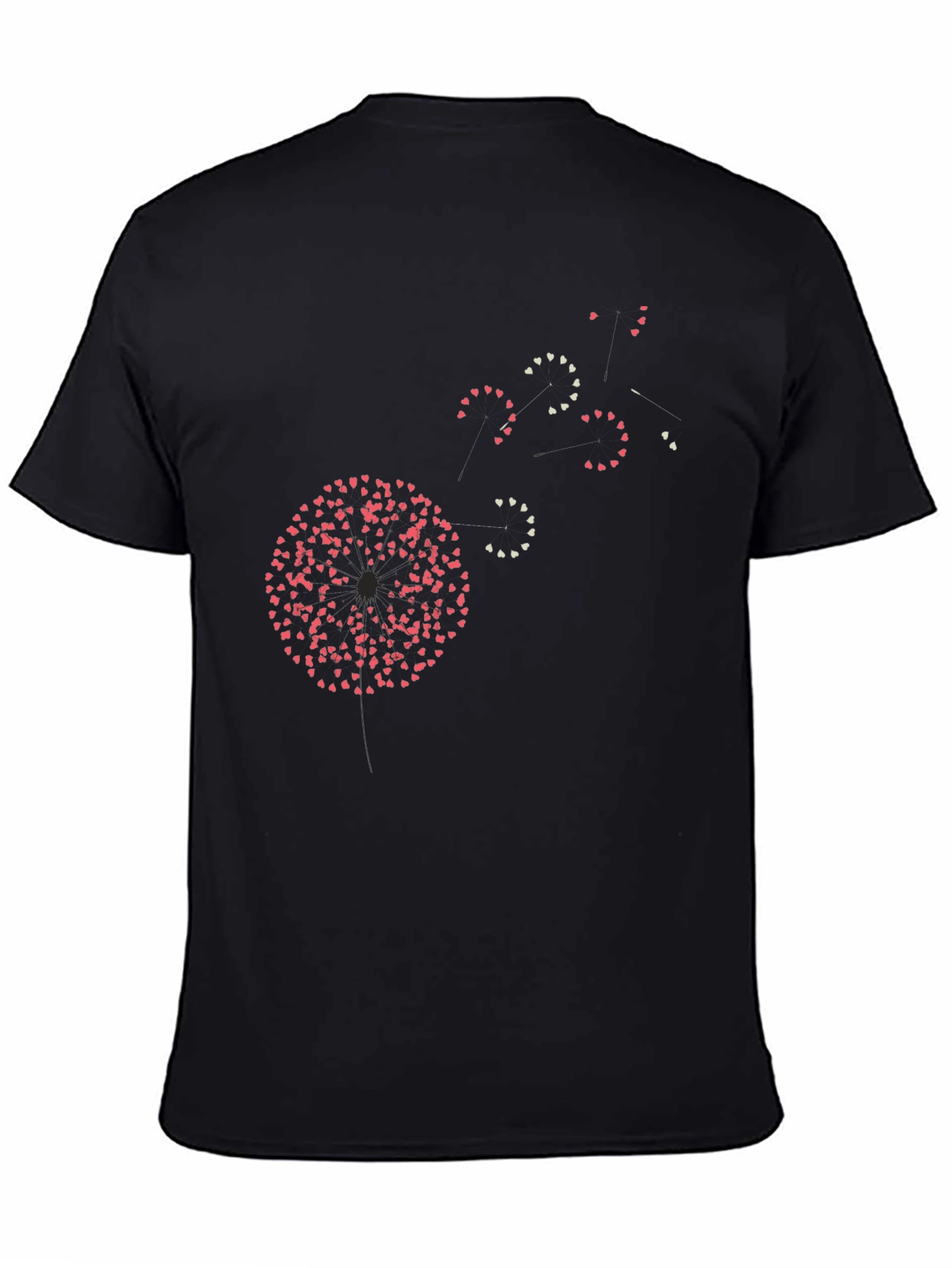 Heart Dandelion Black Graphic Tee