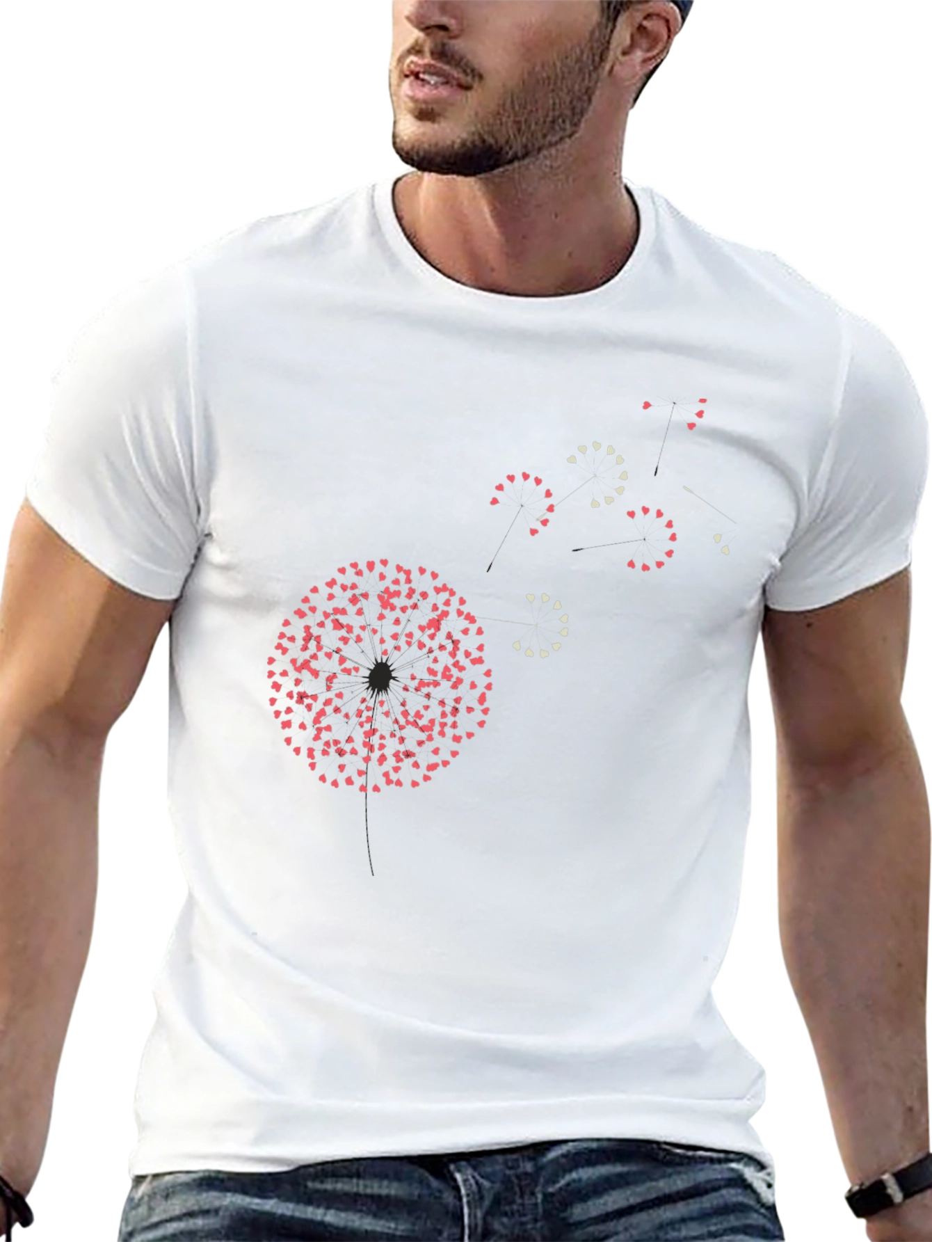 Heart Dandelion Black Graphic Tee