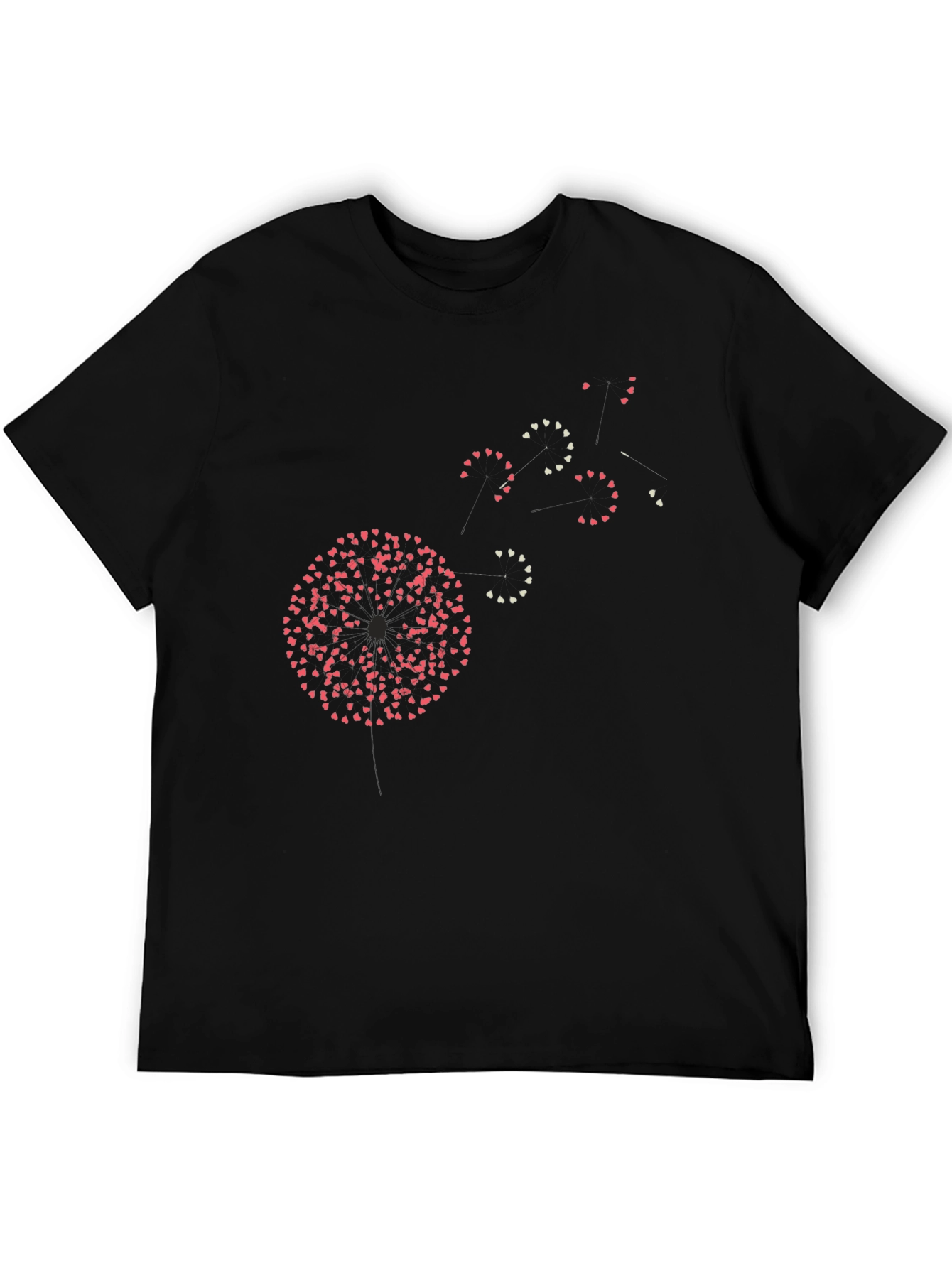 Heart Dandelion Black Graphic Tee