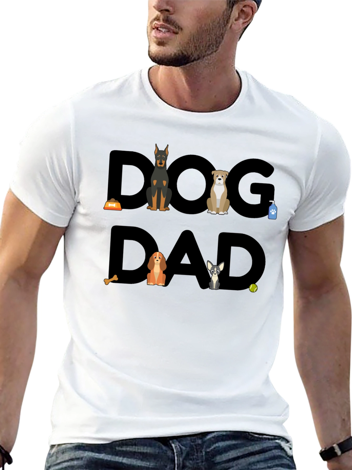 Dog Dad Graphic T-Shirt - Cute Dog Lover Tee