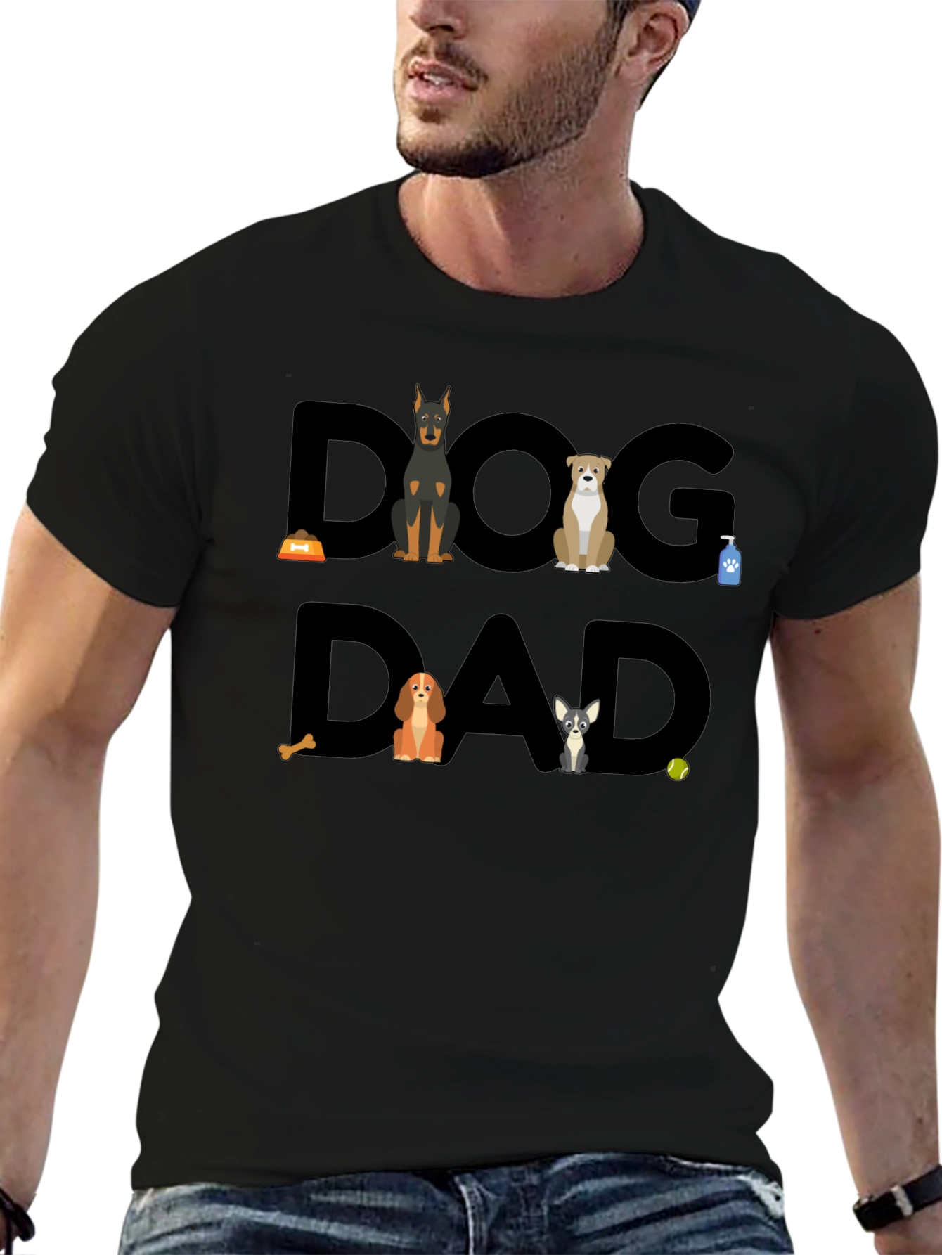 Dog Dad Graphic T-Shirt - Cute Dog Lover Tee