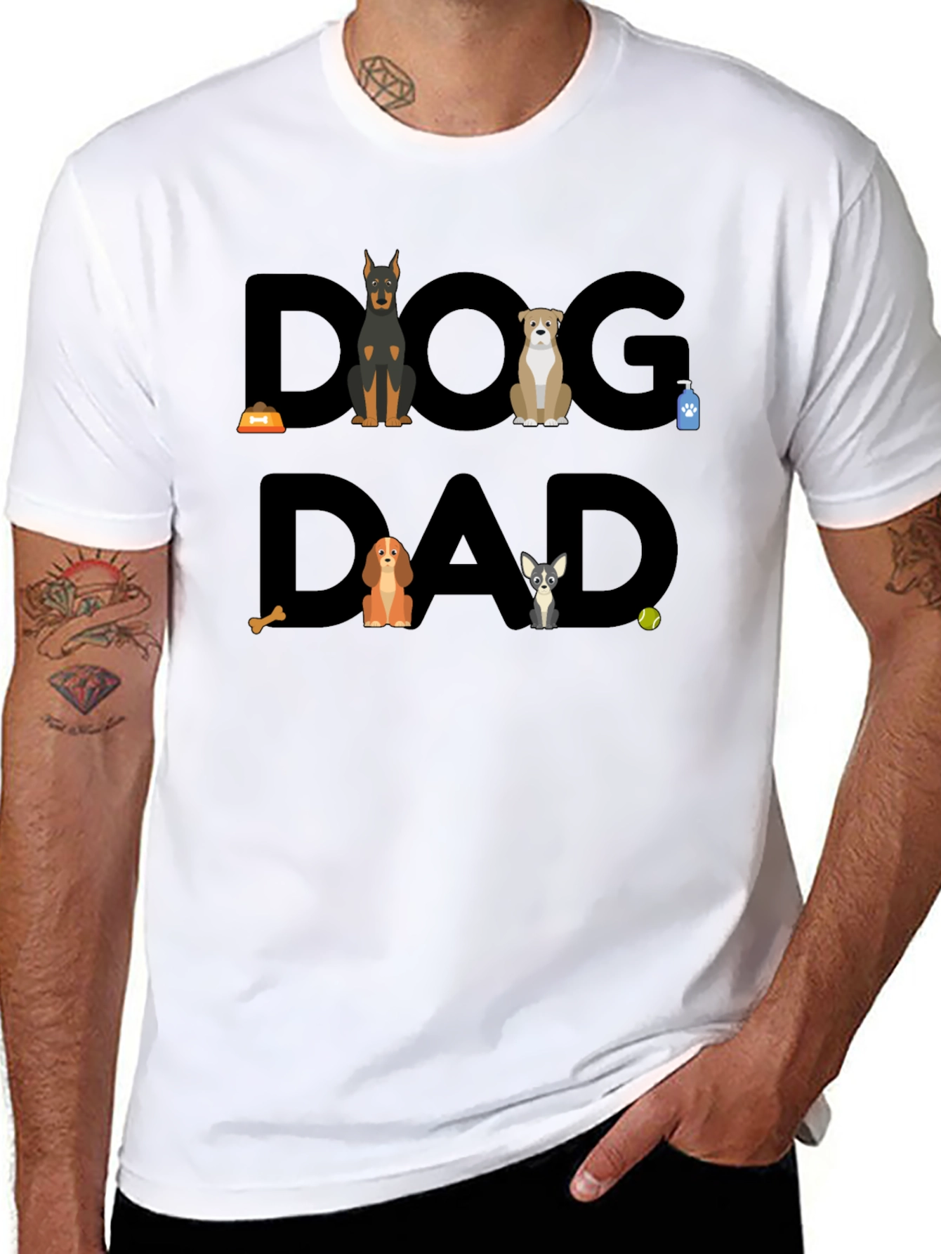 Dog Dad Graphic T-Shirt - Cute Dog Lover Tee