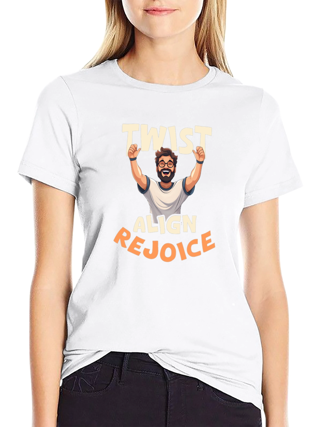 Twist Align Rejoice Graphic Tee - Black T-Shirt
