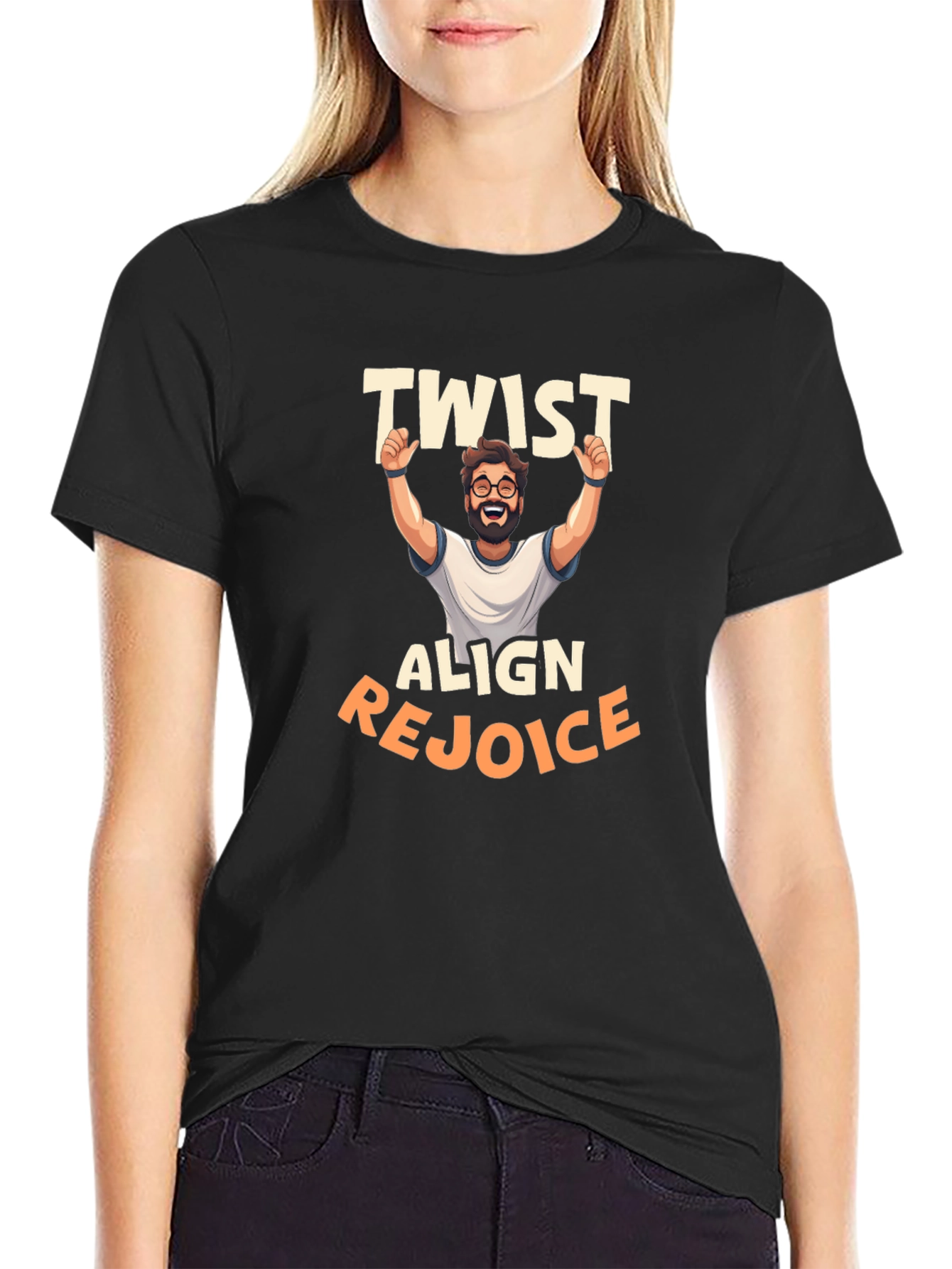 Twist Align Rejoice Graphic Tee - Black T-Shirt