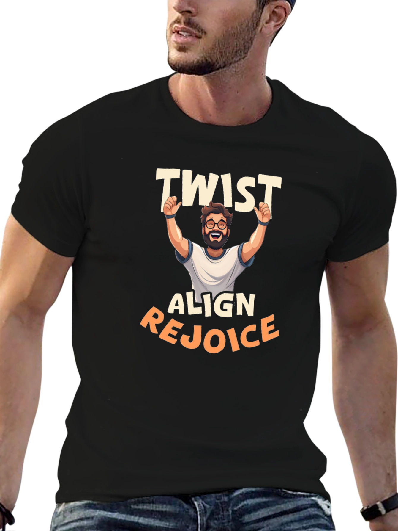Twist Align Rejoice Graphic Tee - Black T-Shirt