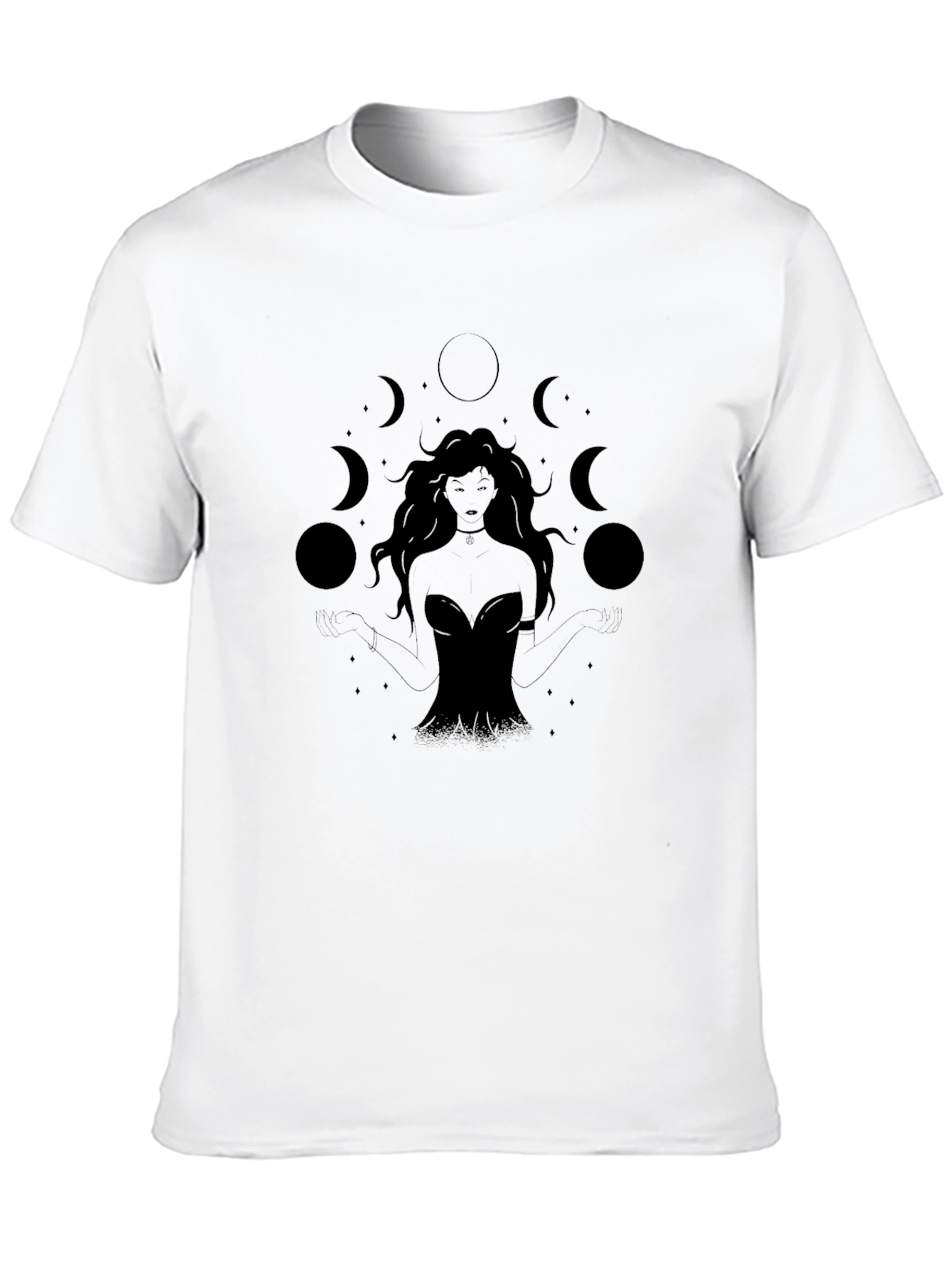 Mystic Moon Goddess Graphic Tee - Black