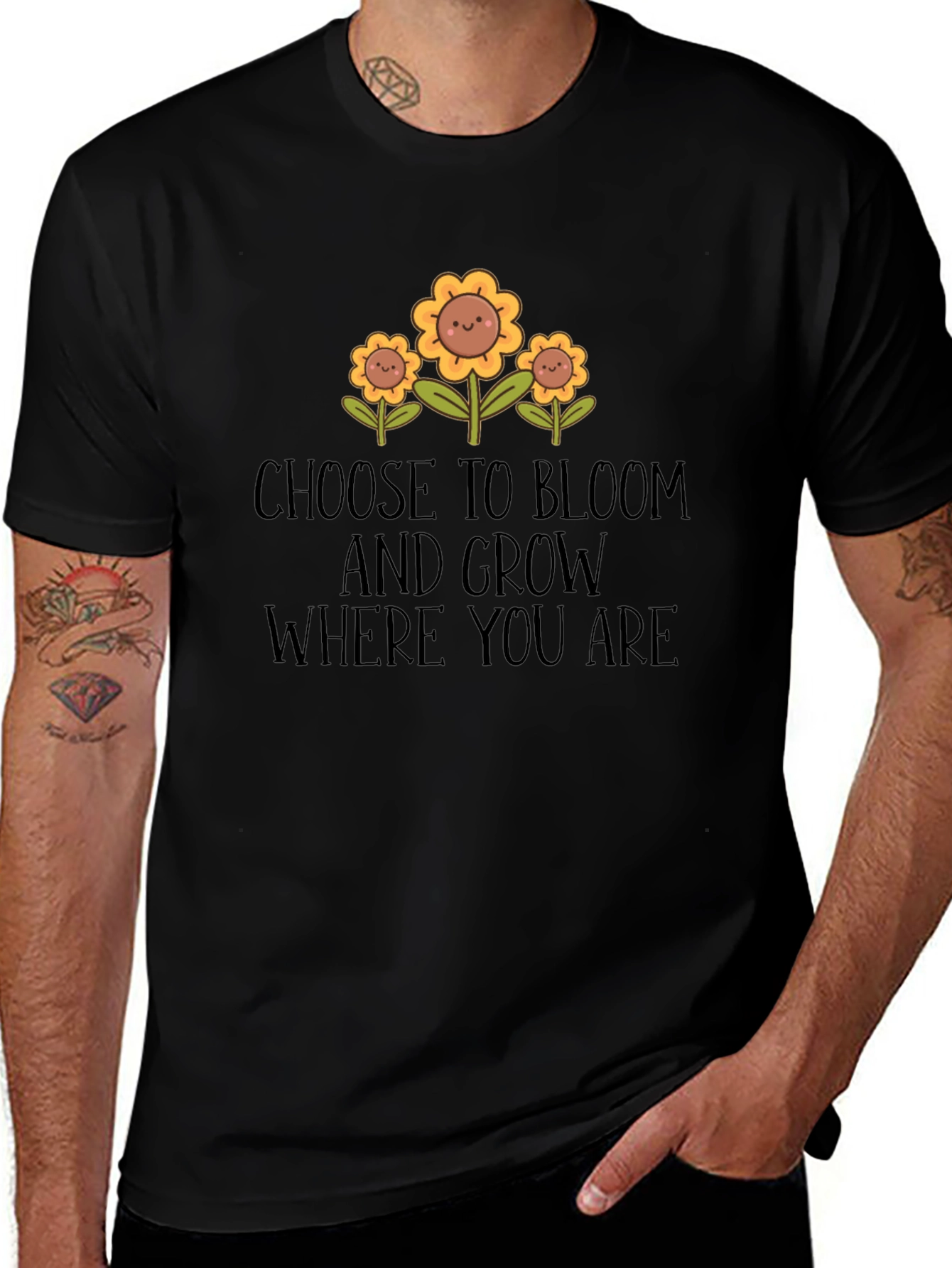 Choose to Bloom Graphic Tee - Unisex Black T-Shirt