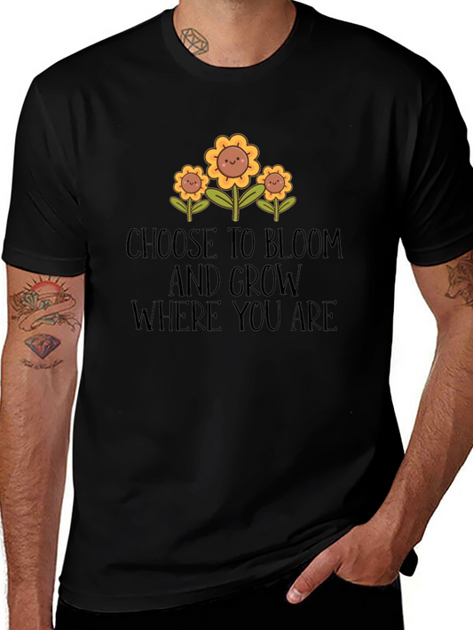 Choose to Bloom Graphic Tee - Unisex Black T-Shirt