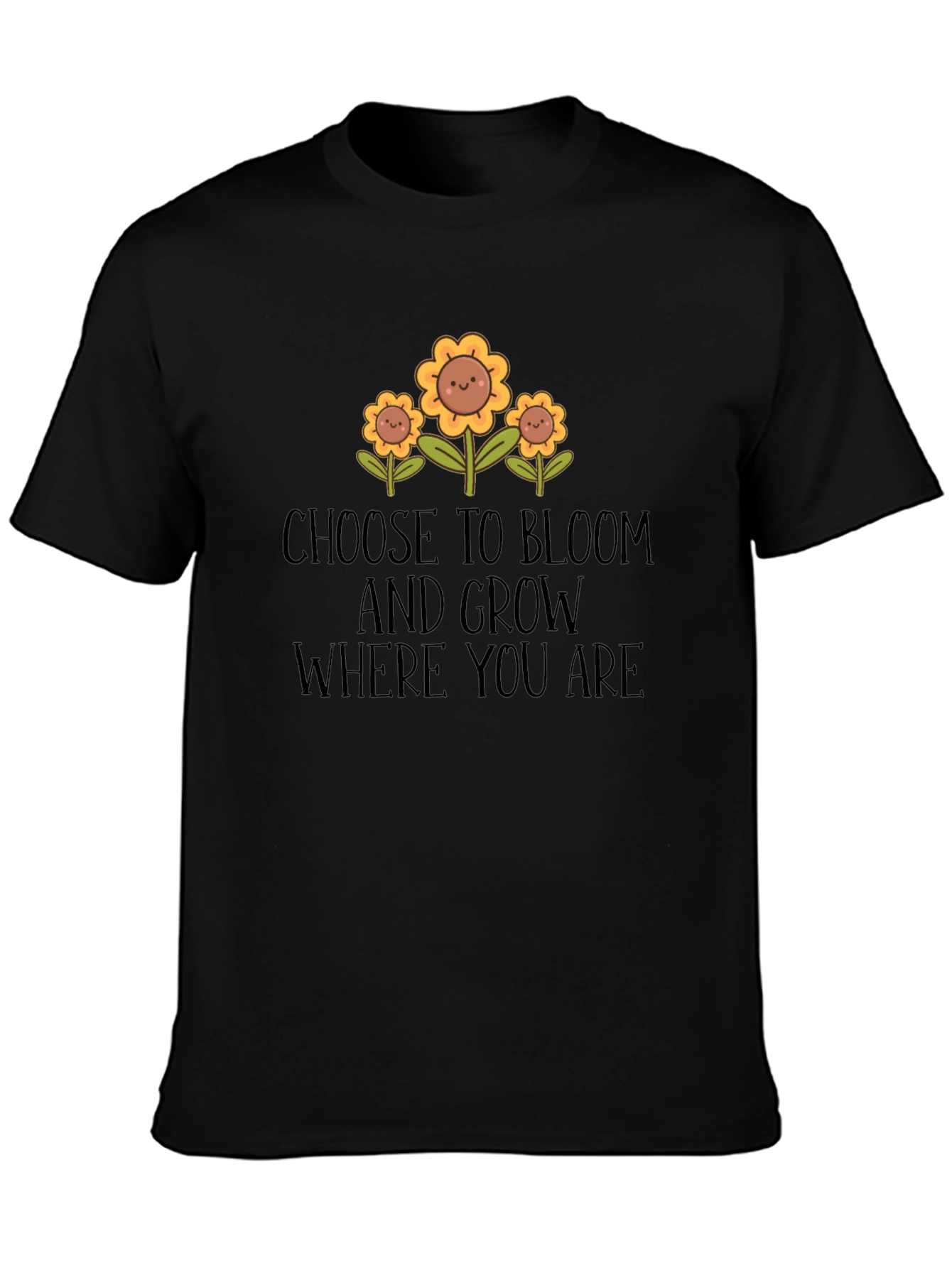 Choose to Bloom Graphic Tee - Unisex Black T-Shirt
