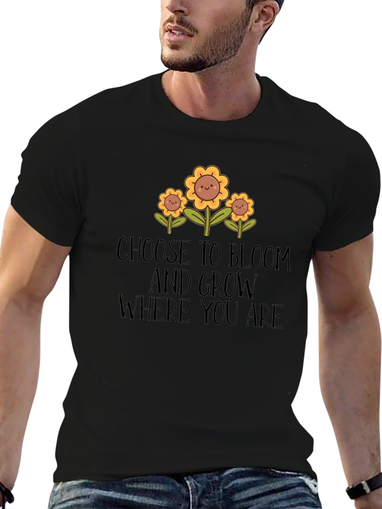 Choose to Bloom Graphic Tee - Unisex Black T-Shirt
