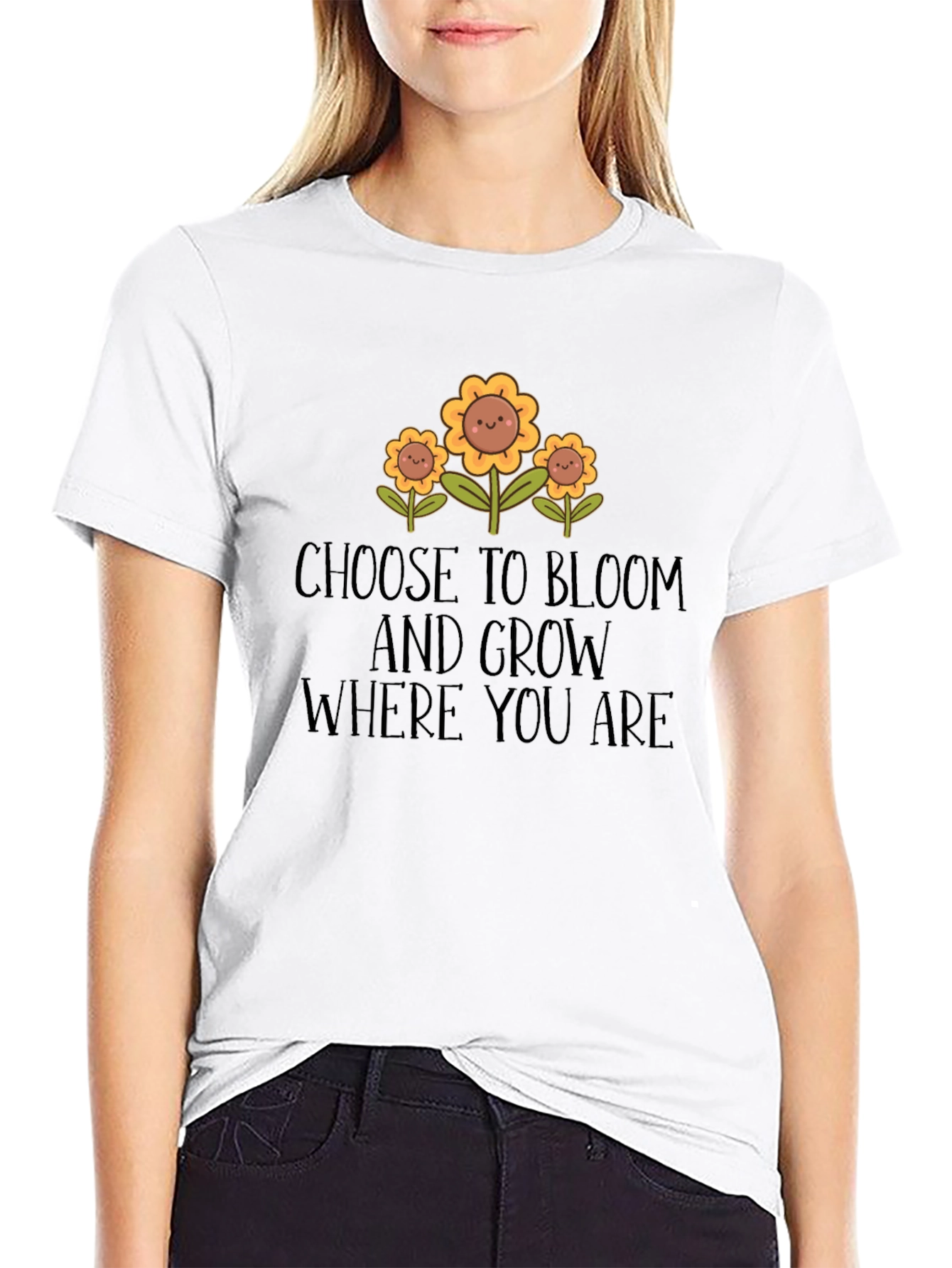 Choose to Bloom Graphic Tee - Unisex Black T-Shirt