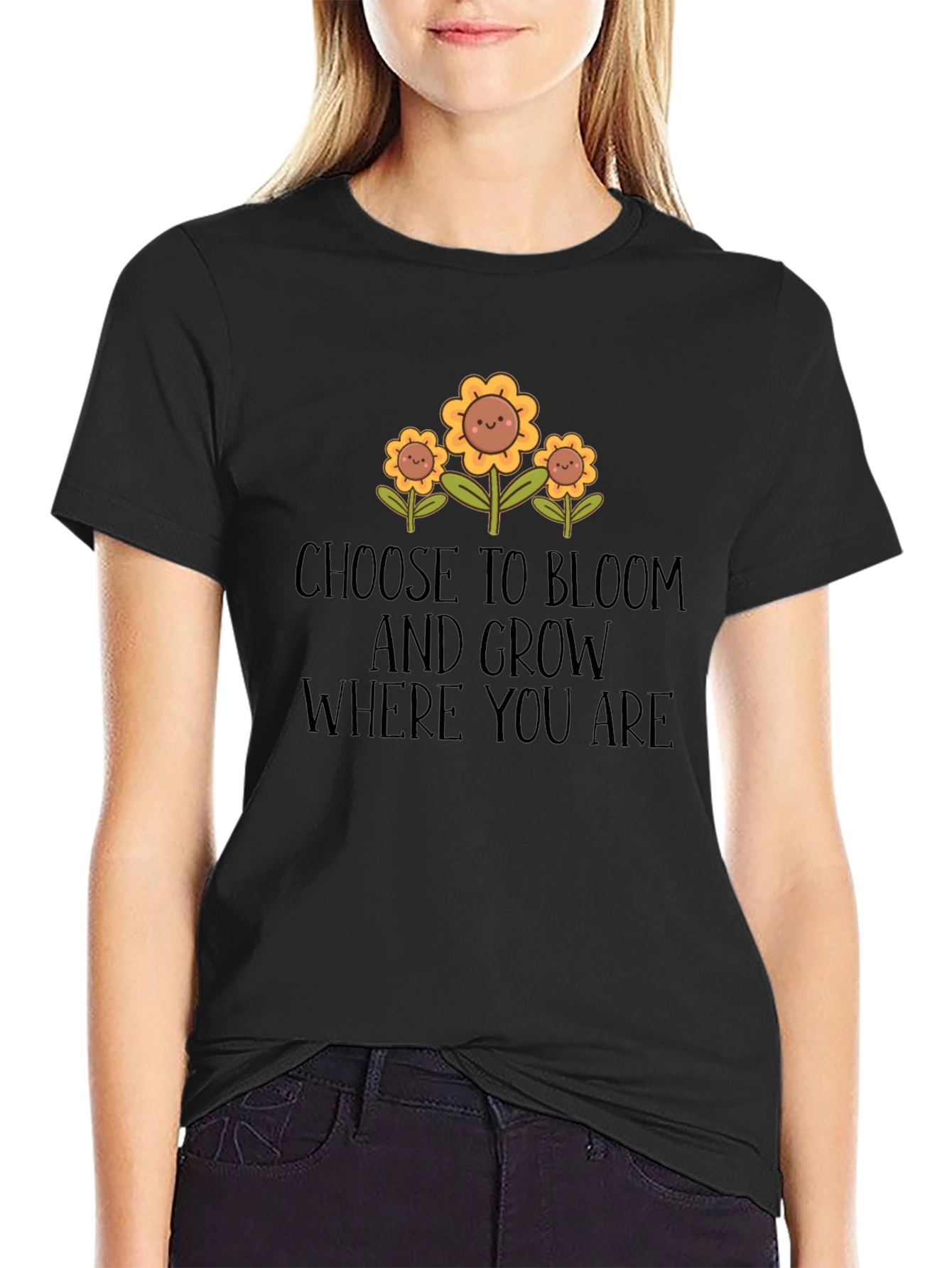 Choose to Bloom Graphic Tee - Unisex Black T-Shirt