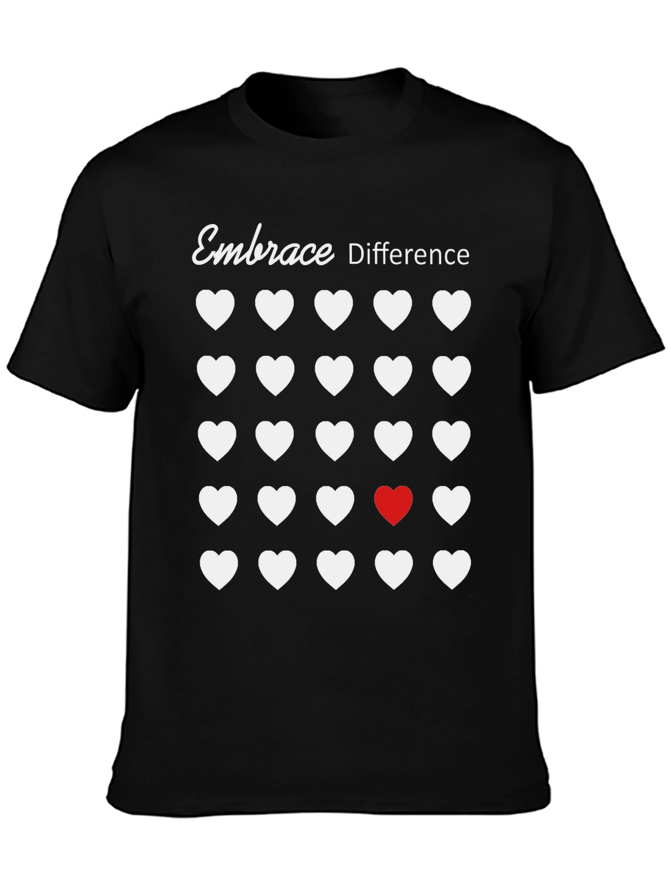 Embrace Difference T-Shirt - Unique Heart Design