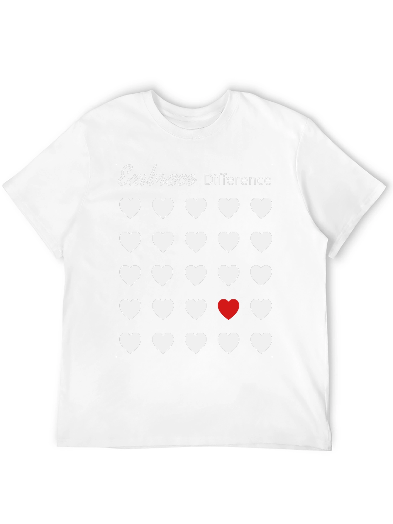 Embrace Difference T-Shirt - Unique Heart Design