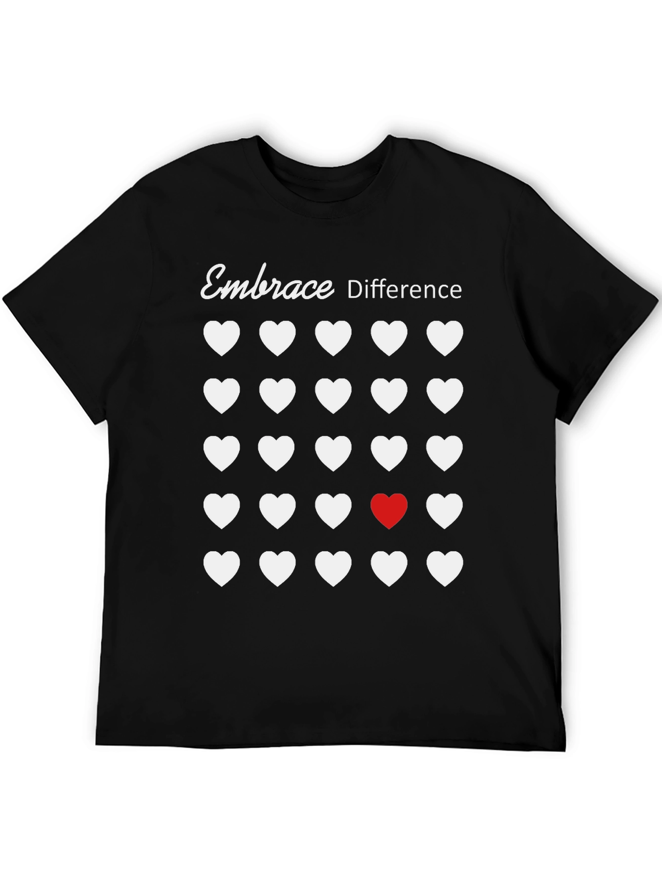Embrace Difference T-Shirt - Unique Heart Design
