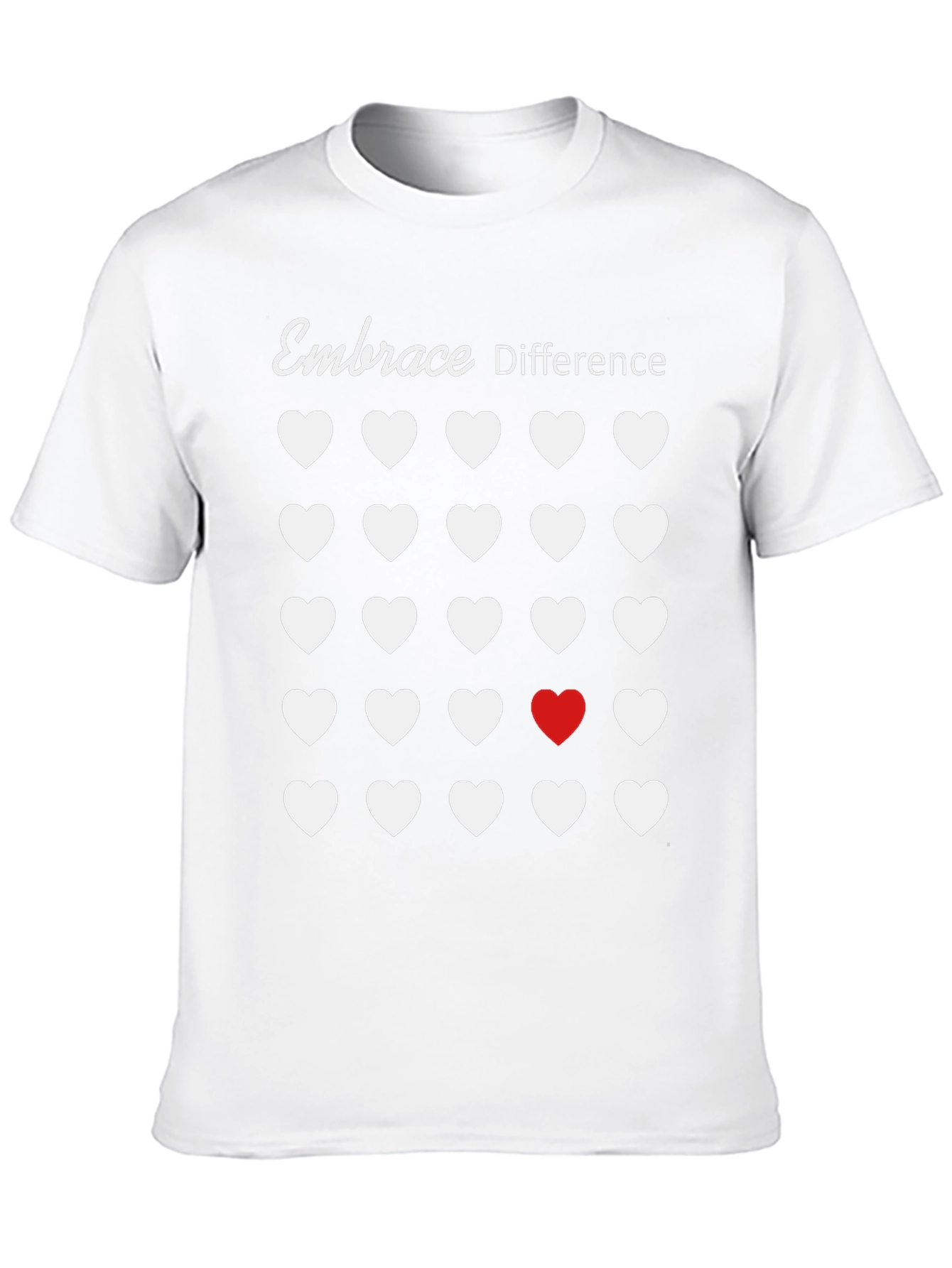 Embrace Difference T-Shirt - Unique Heart Design