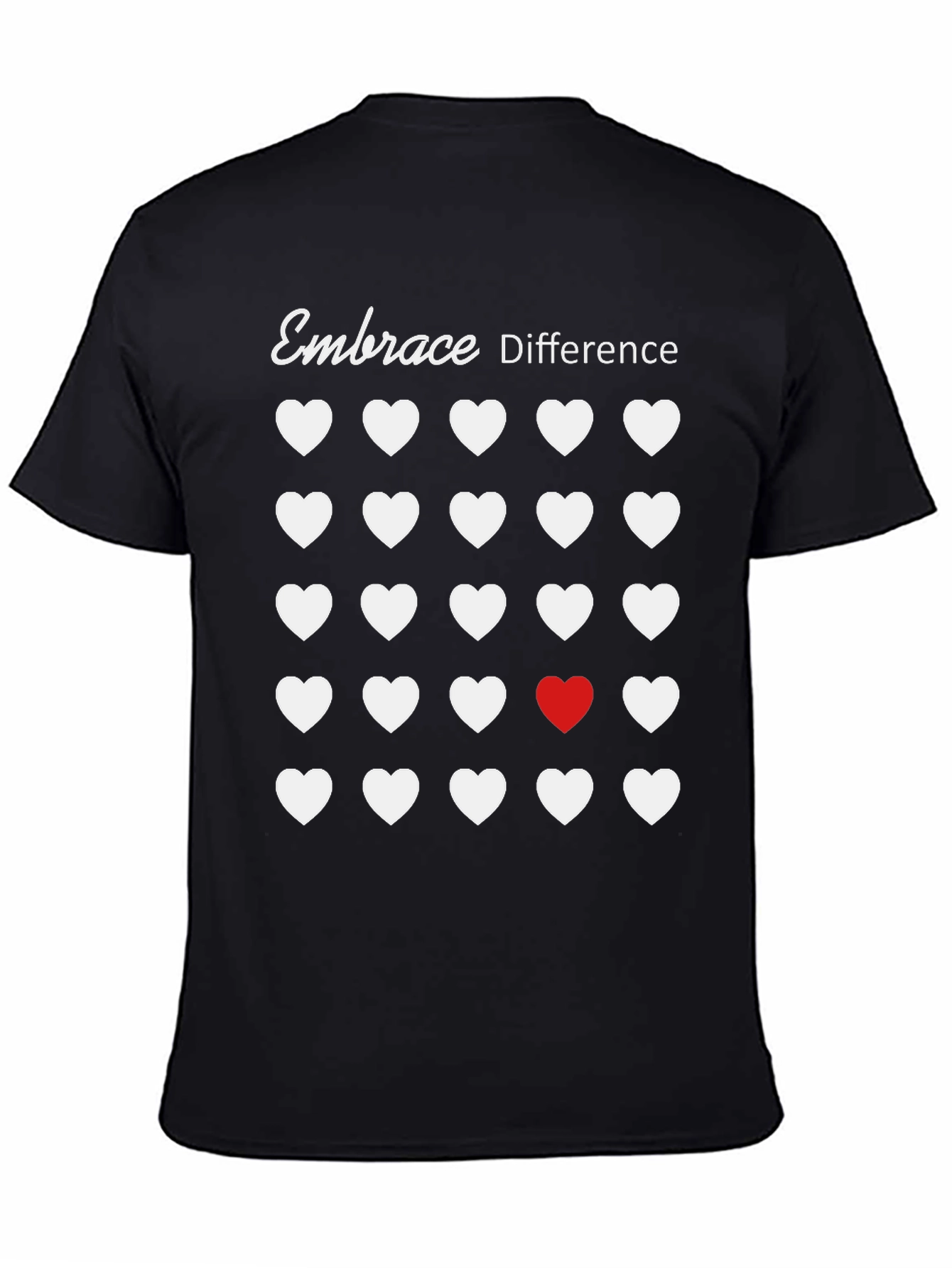 Embrace Difference T-Shirt - Unique Heart Design