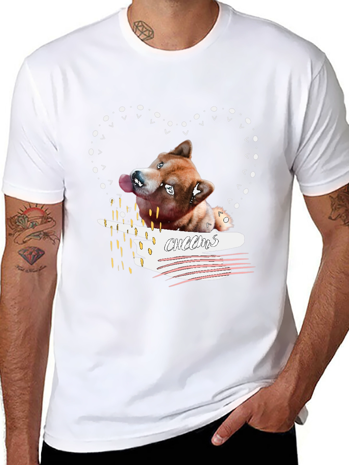 Shiba Inu Cheems Heart Graphic T-Shirt
