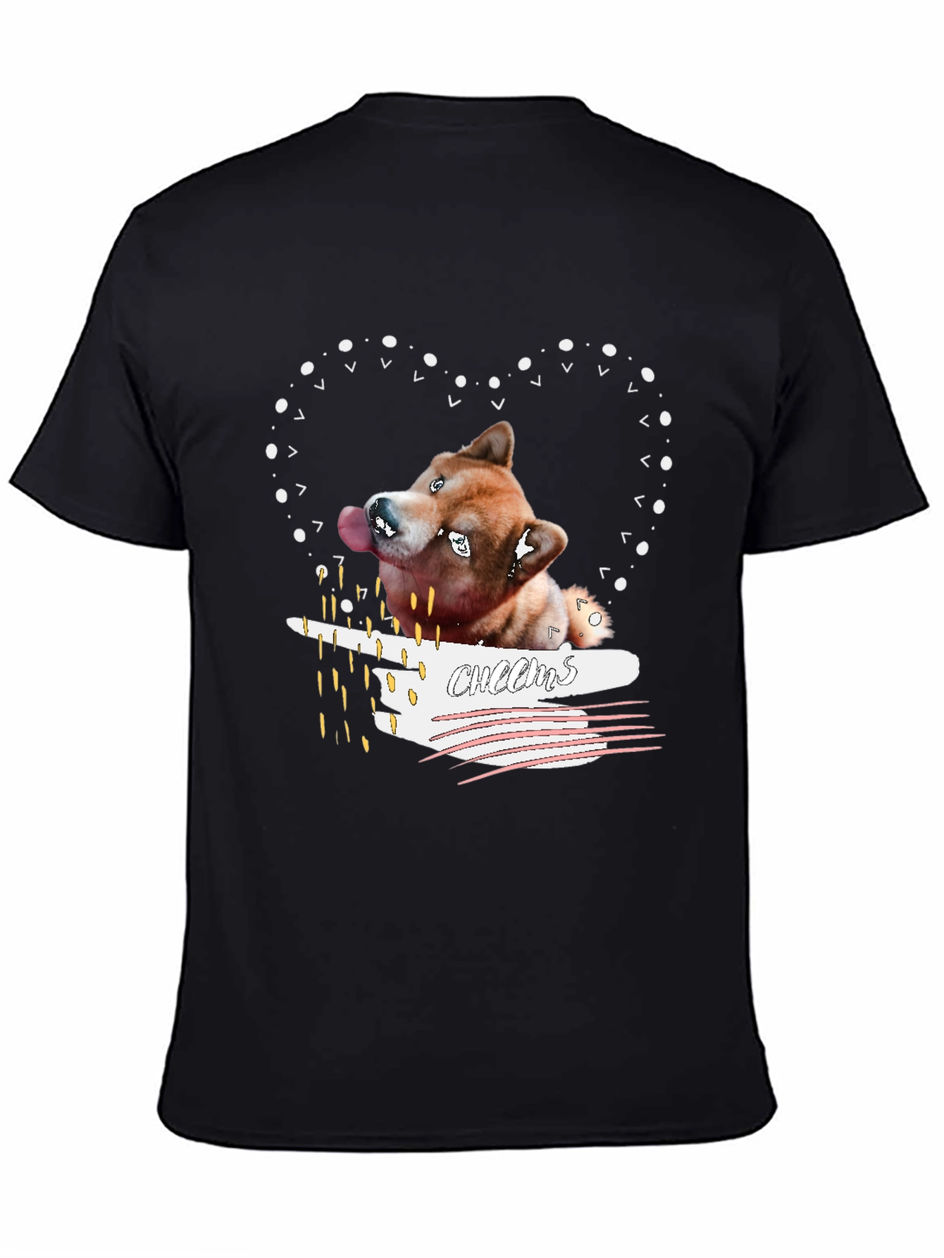Shiba Inu Cheems Heart Graphic T-Shirt