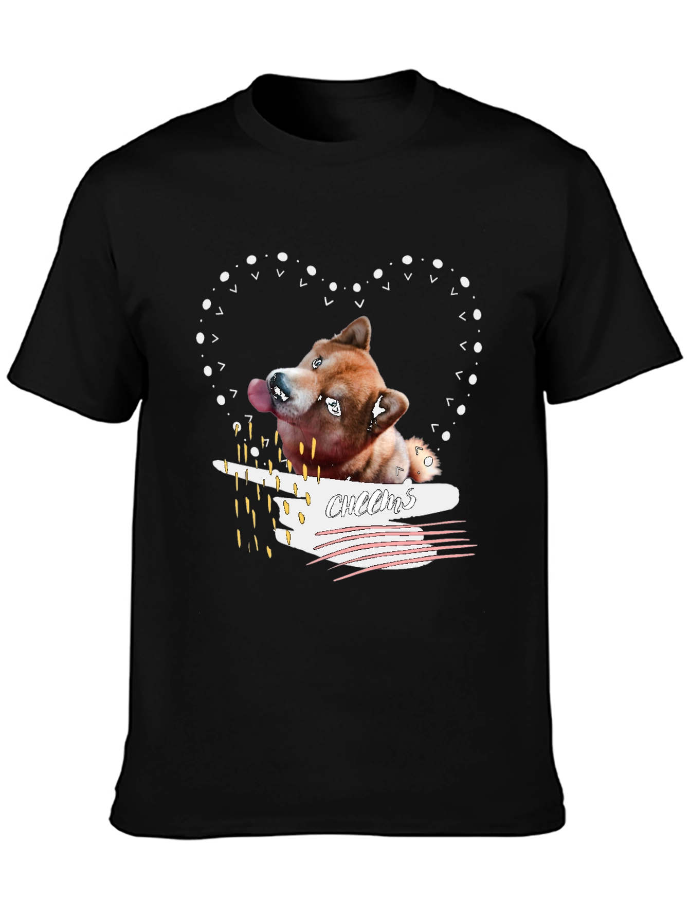 Shiba Inu Cheems Heart Graphic T-Shirt
