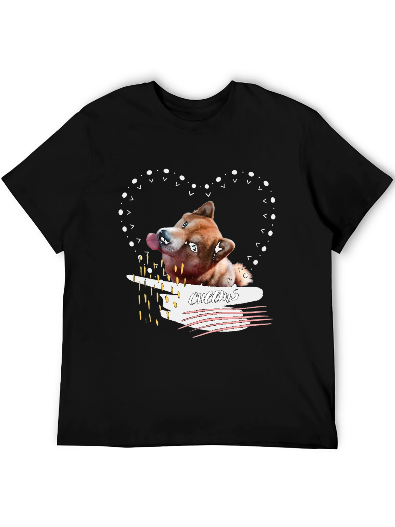 Shiba Inu Cheems Heart Graphic T-Shirt