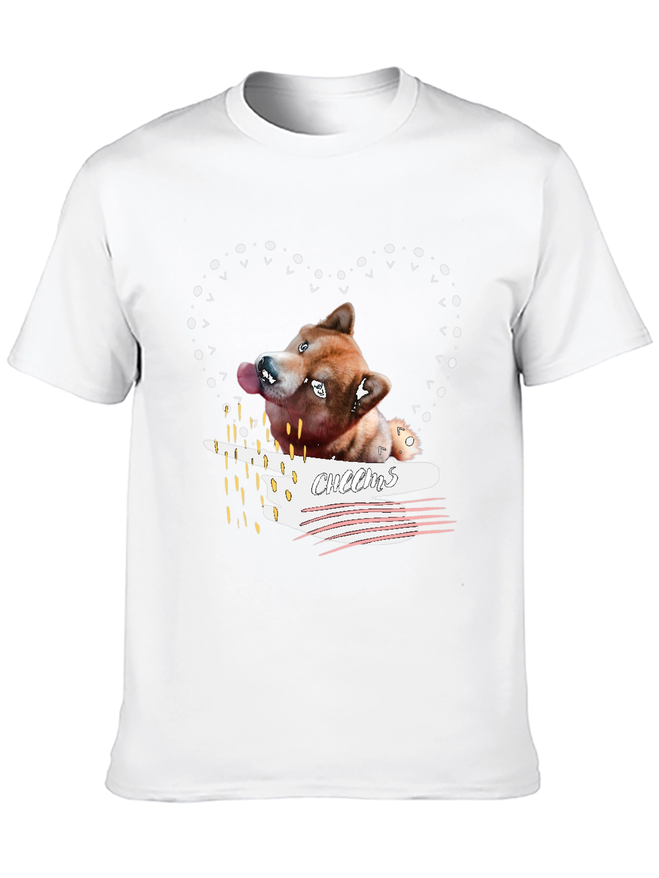 Shiba Inu Cheems Heart Graphic T-Shirt