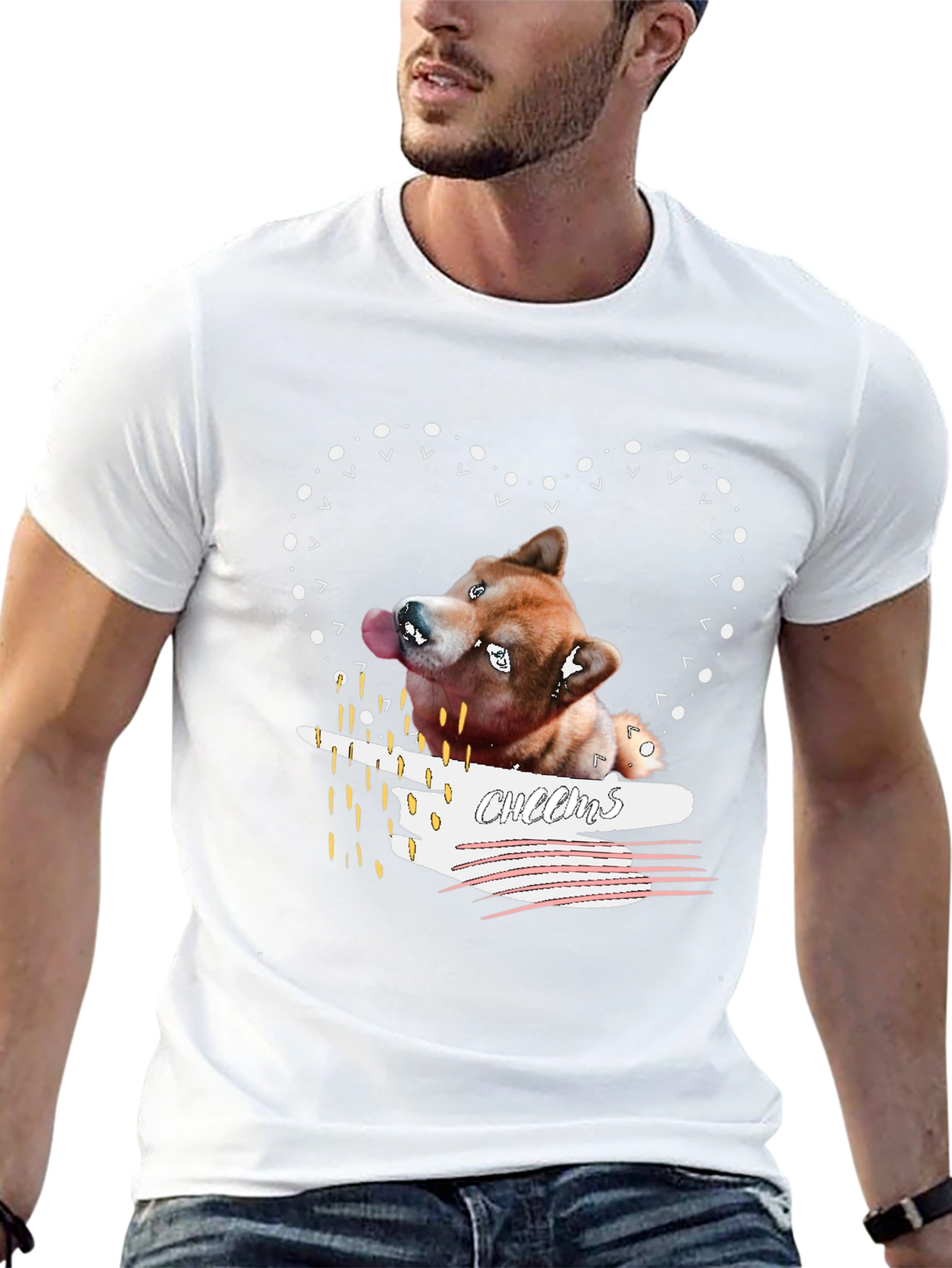 Shiba Inu Cheems Heart Graphic T-Shirt