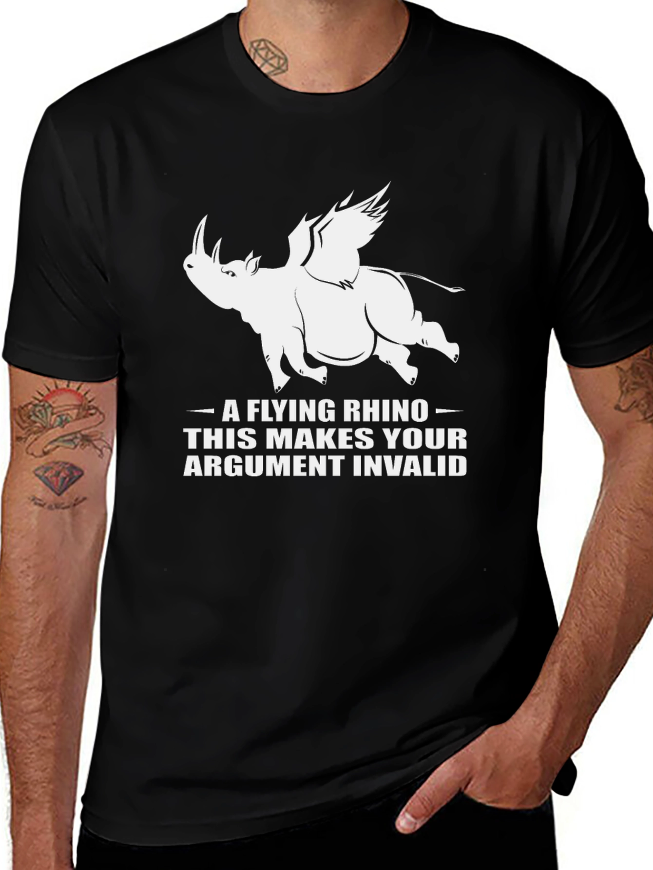 Flying Rhino T-Shirt - Invalid Argument