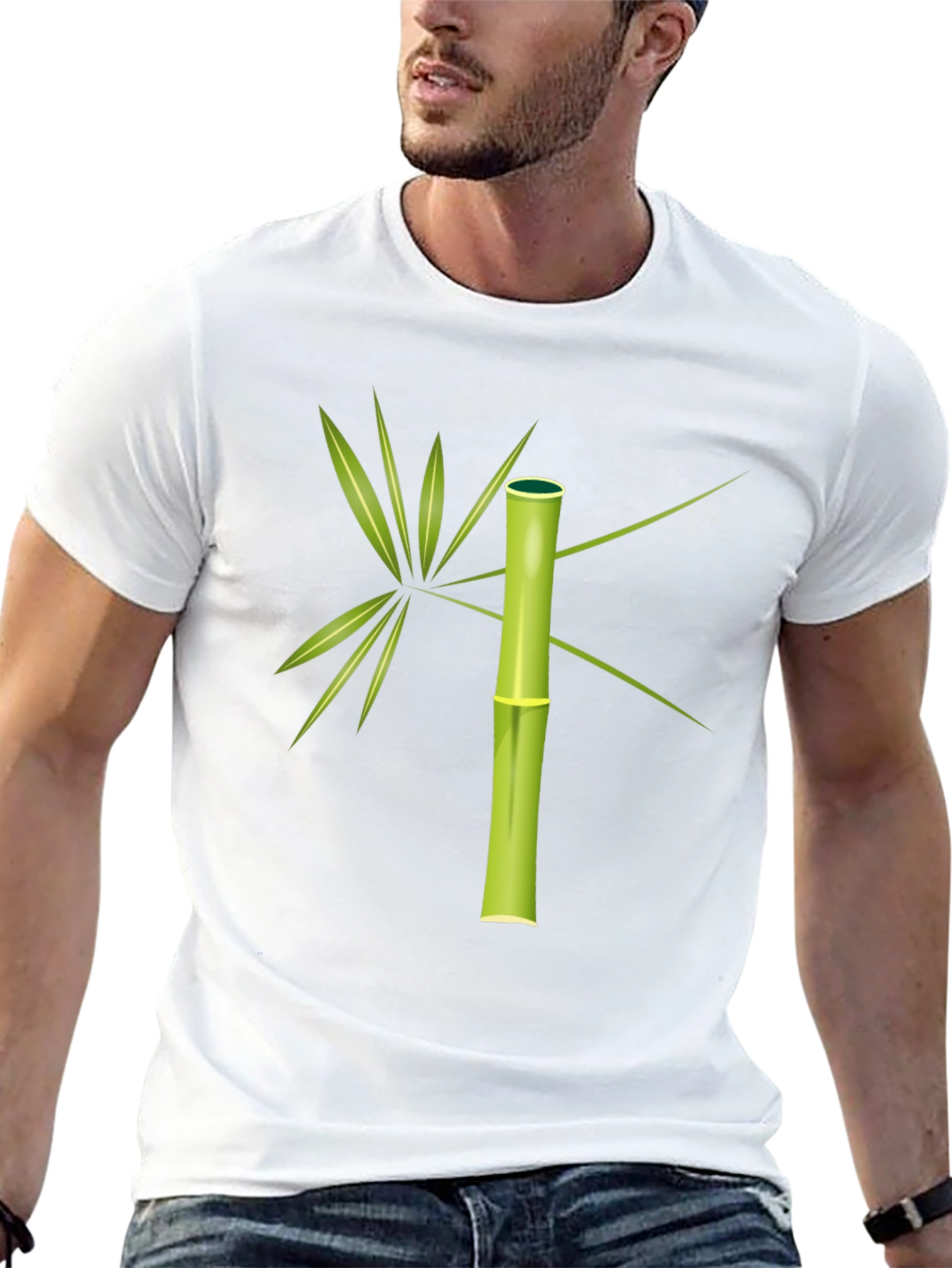 Bamboo Graphic Tee - Stylish Mens Black T-Shirt