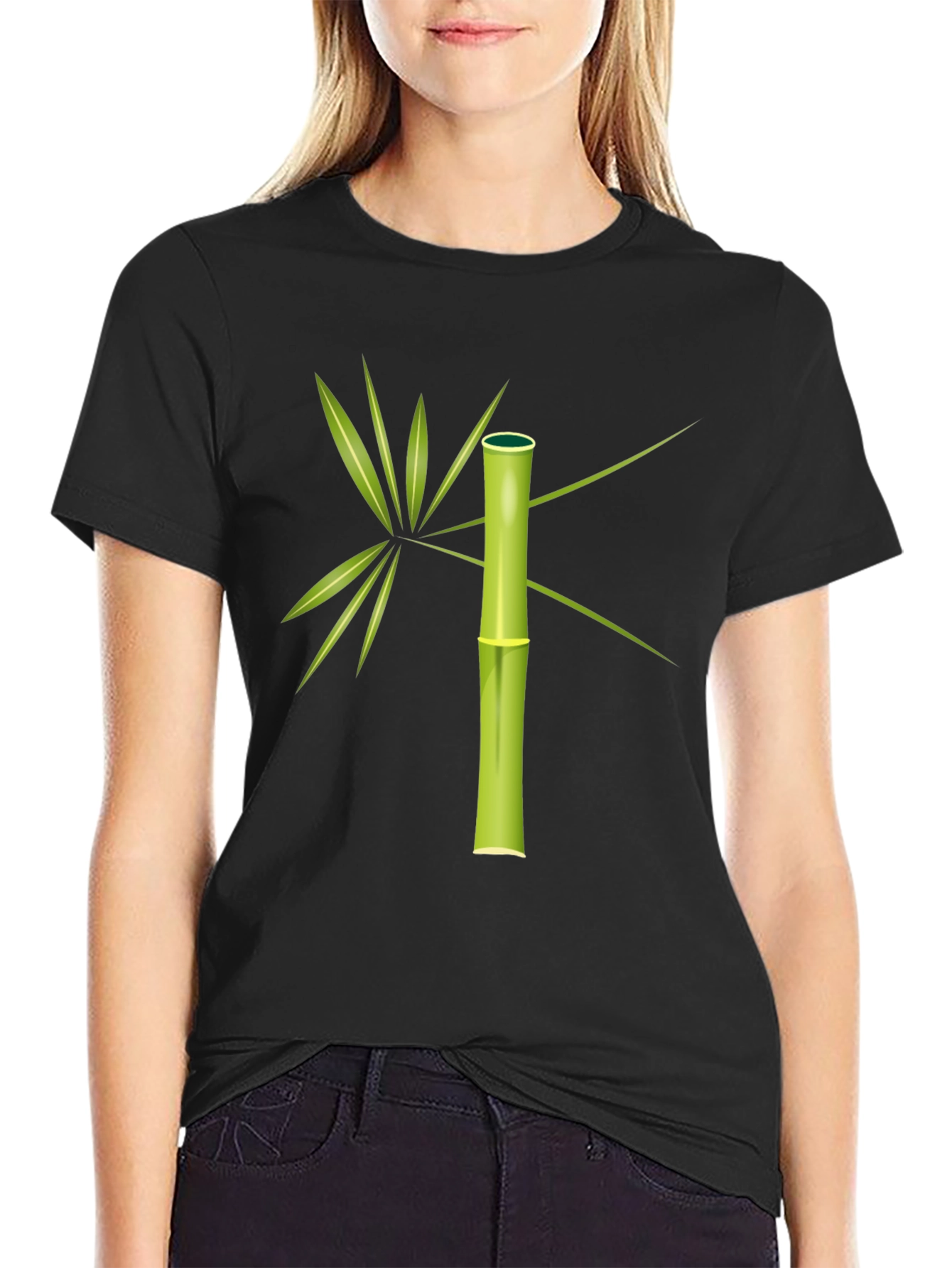 Bamboo Graphic Tee - Stylish Mens Black T-Shirt