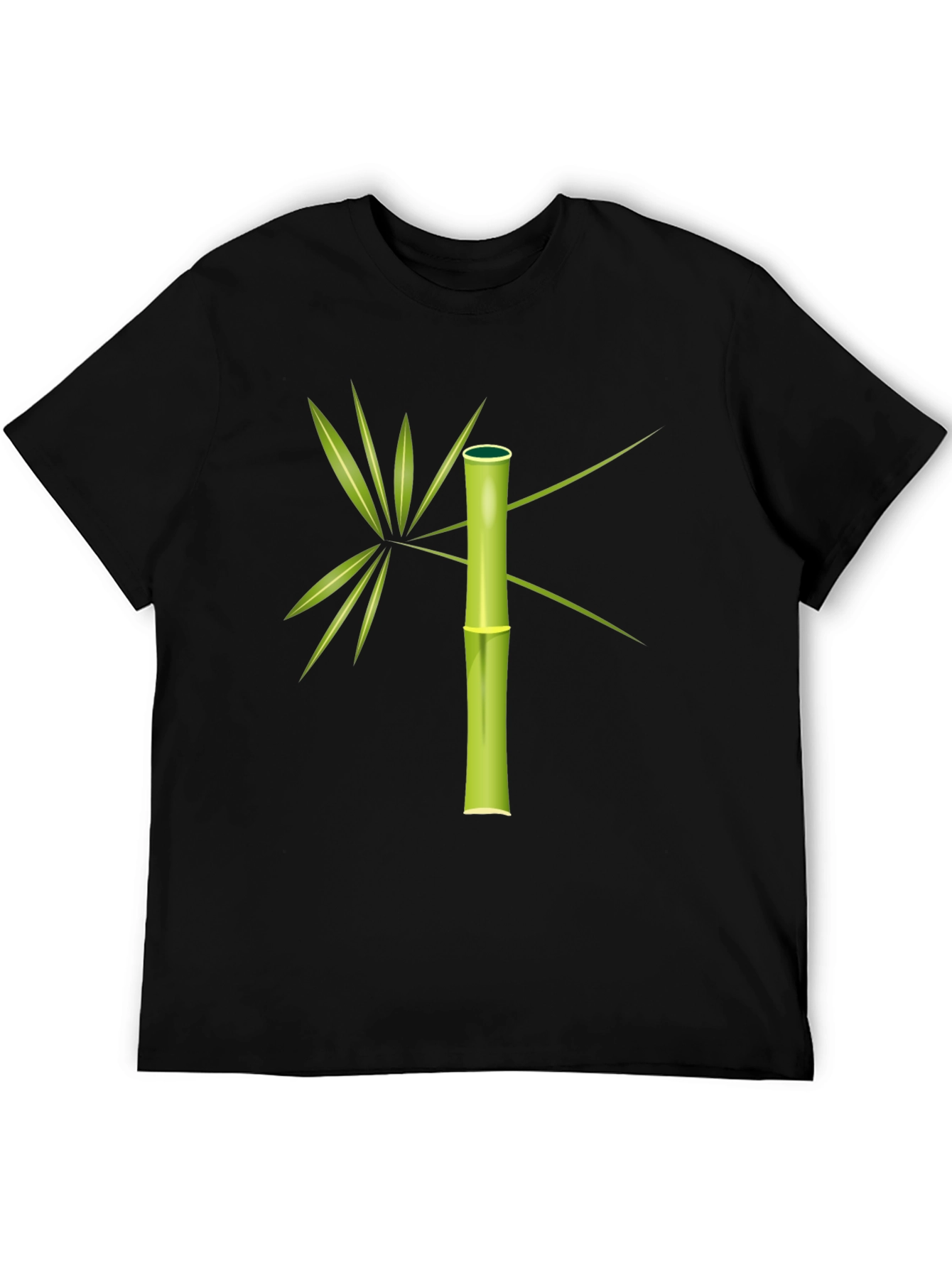 Bamboo Graphic Tee - Stylish Mens Black T-Shirt
