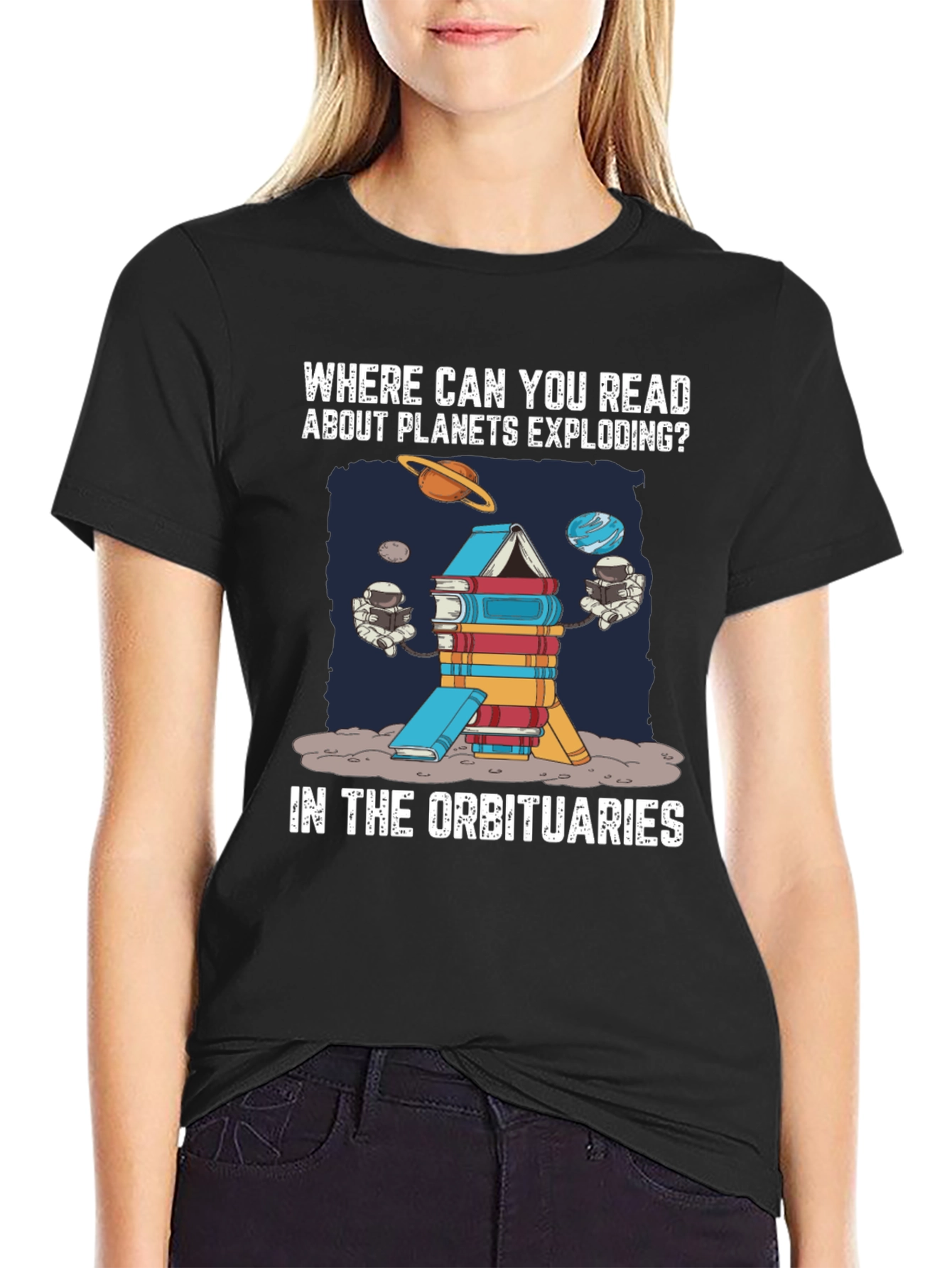 Planets Exploding Book T-Shirt